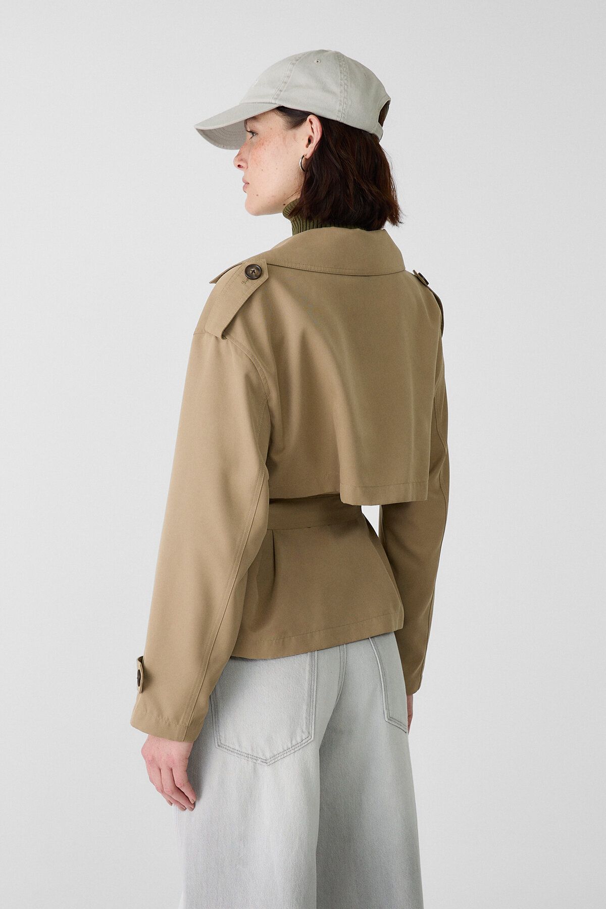 Stradivarius-Short trench coat with belt 3