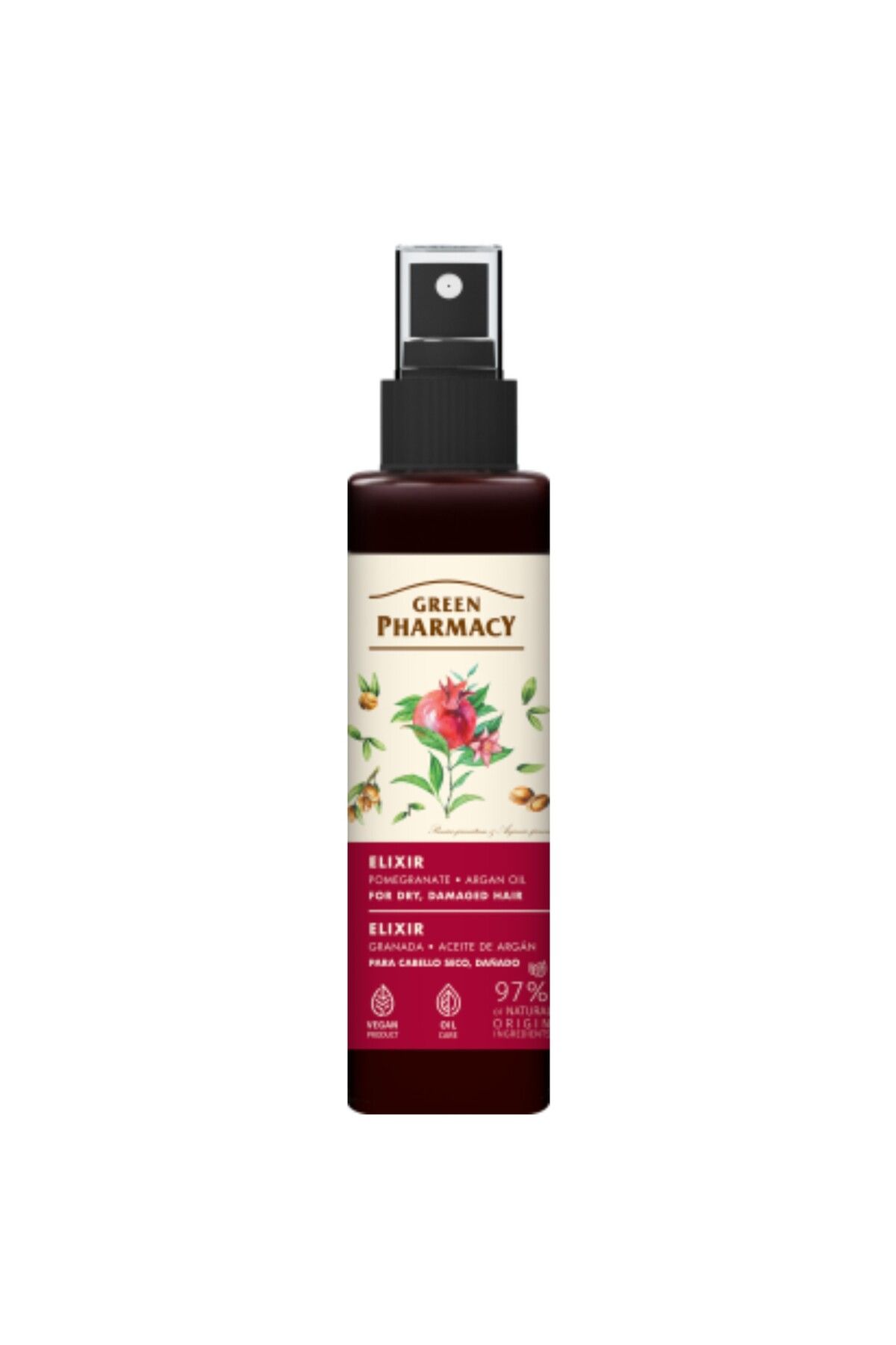 Green Pharmacy %97 Organik Kuru ve Yıpranmış Saçlar icin İksir Nar ve Argan Yağı 150 ml
