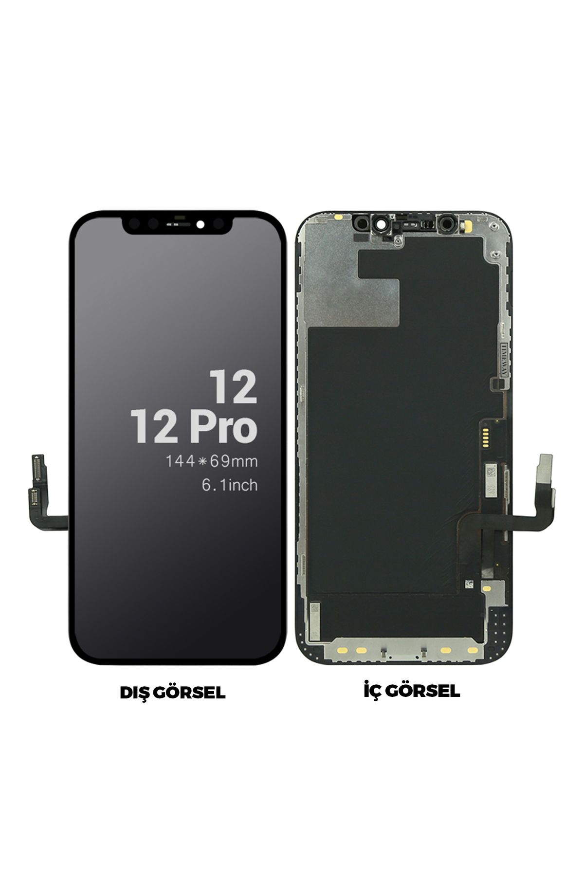 indirimplus Uyumlu iPhone 12 Pro Uyumlu GX Oled Lcd+Dokunmatik (Siyah Renk İlanı) TAM UYUMLU