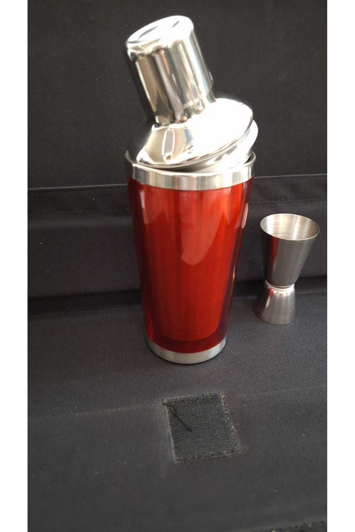 INFUSİON KIRMIZI ÇELİK SHAKER KOKTEYL HAZIRLAMA 500 CC