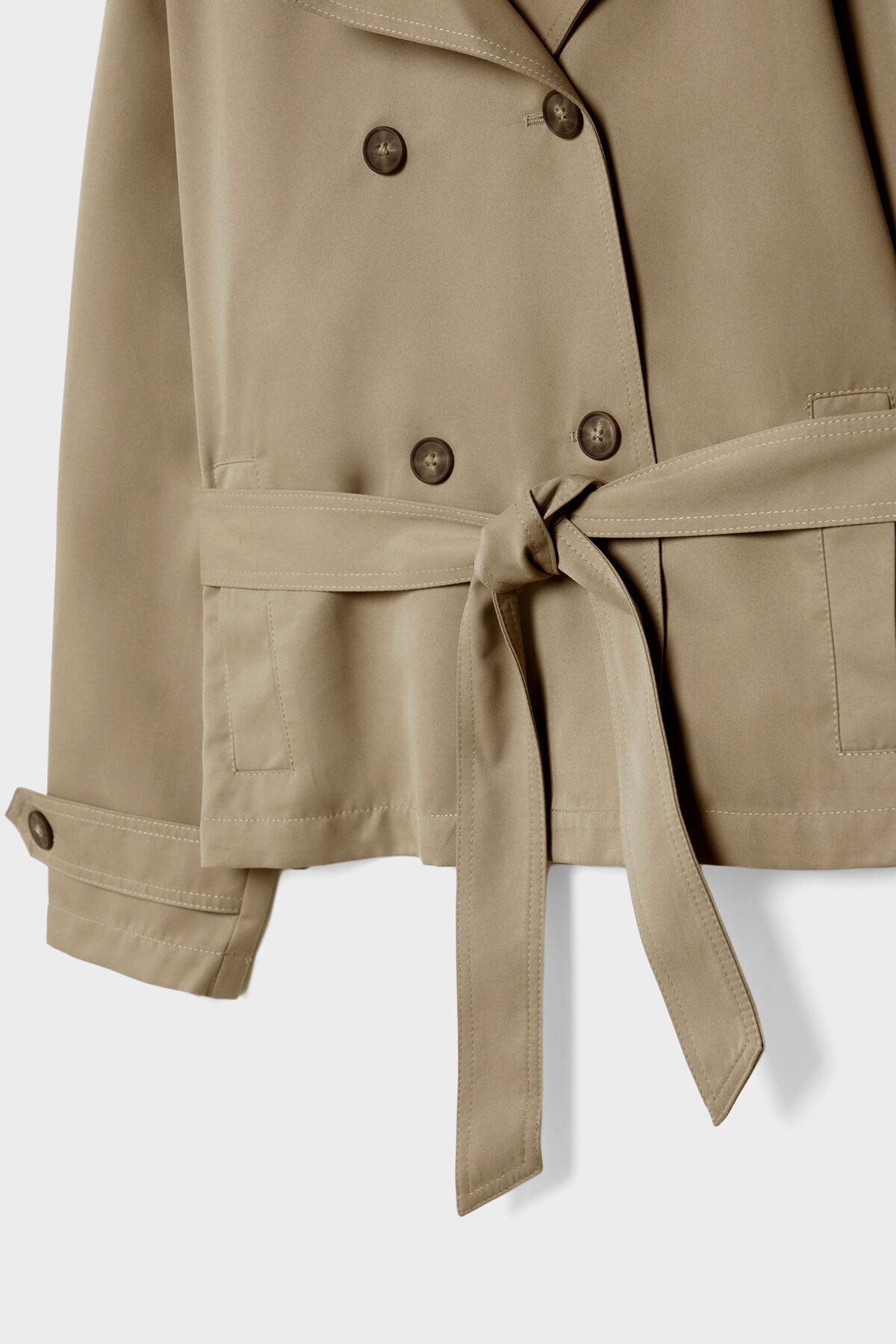 Stradivarius-Short trench coat with belt 7