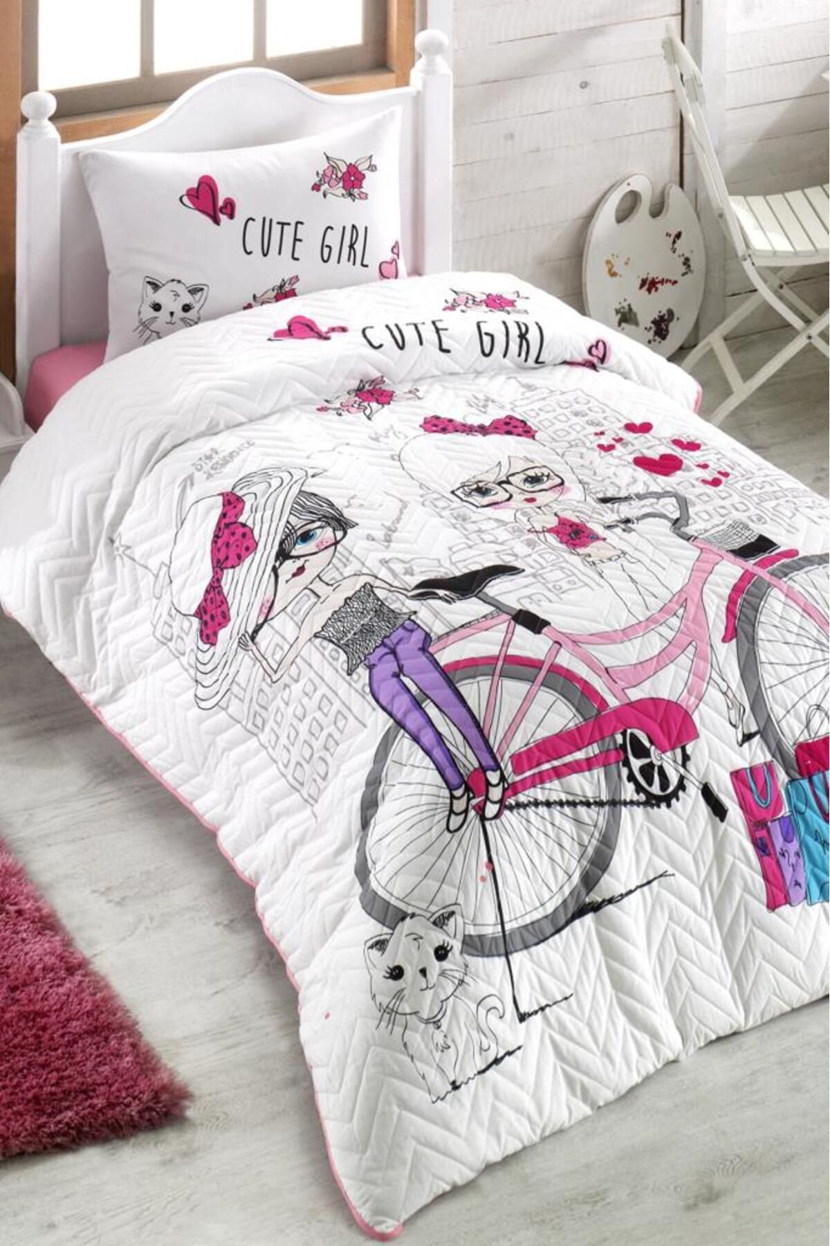 Kristal Cute Girls Genç ve Çocuk Dört Mevsim Nevresim Takımı