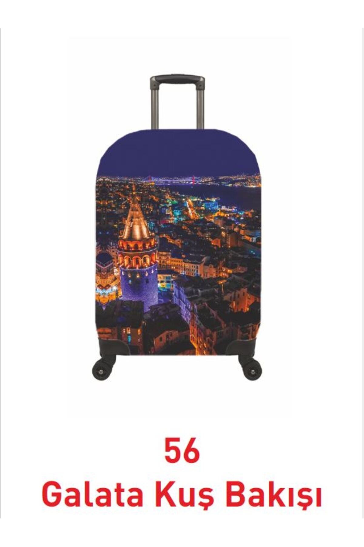 (My#56 Galata Kuş Bakışı) VALİZLER İÇİN KILIF SETİ (KABİN ORTA VE BÜYÜK)