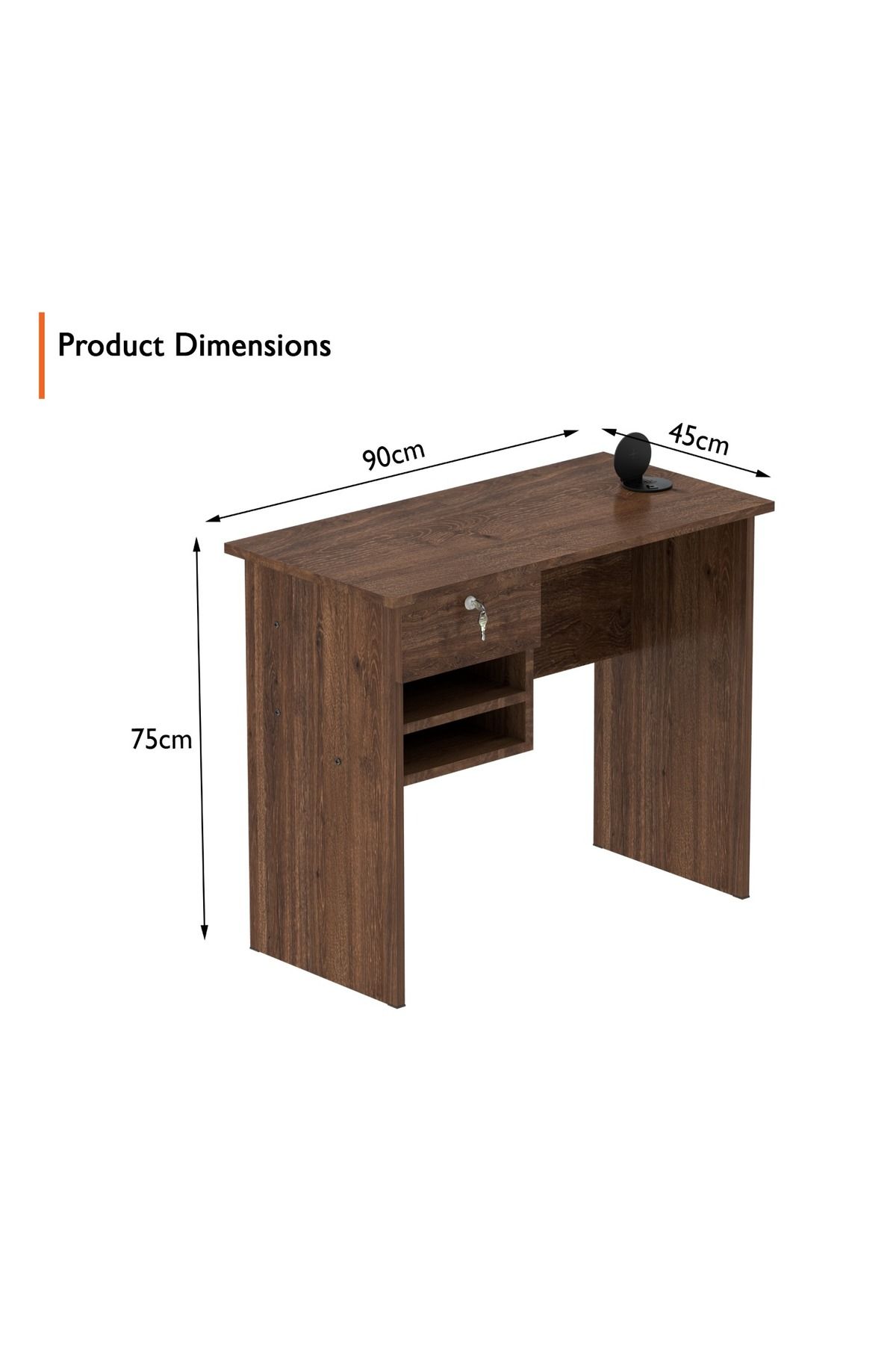 Mahmayi-Solama MP1 9045 Office Desk with Paper Rack- Brown with 51-1H Round Desktop Power Module 3