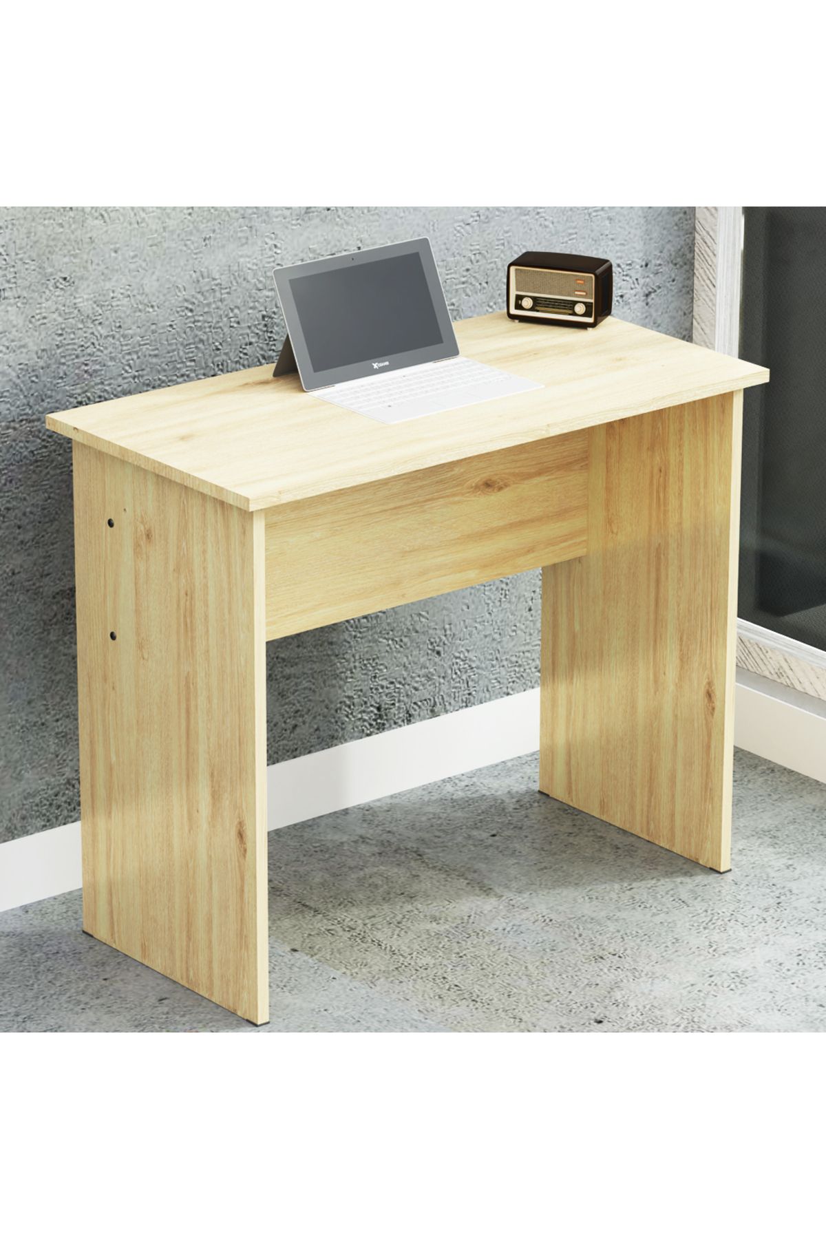 Mahmayi-Modern MP1 Study Table 80x40 Plain Desk,Natural Davos Oak 3