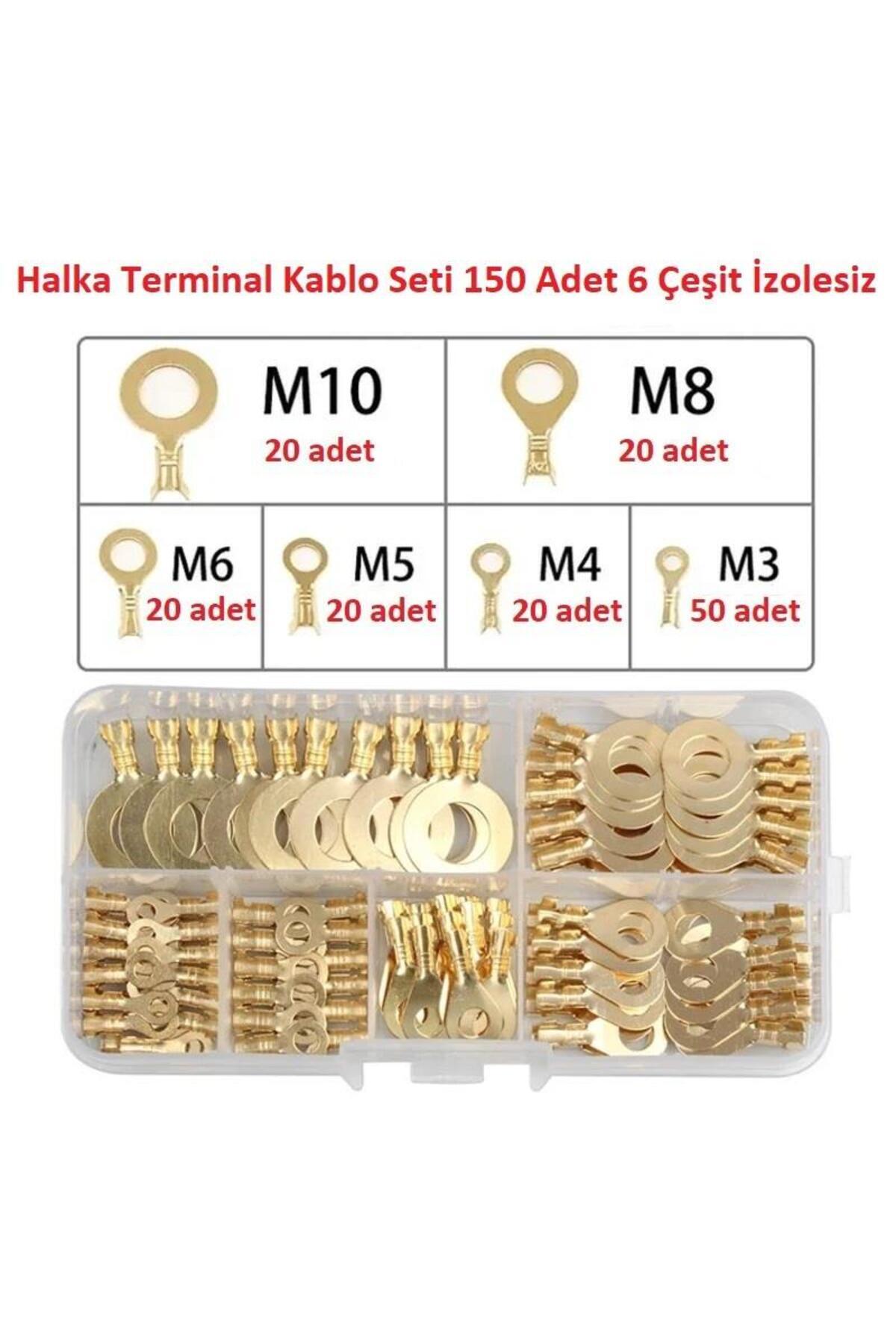 Genel Markalar Halka Terminal Kablo Seti 150 Adet 6 Çeşit İzolesiz