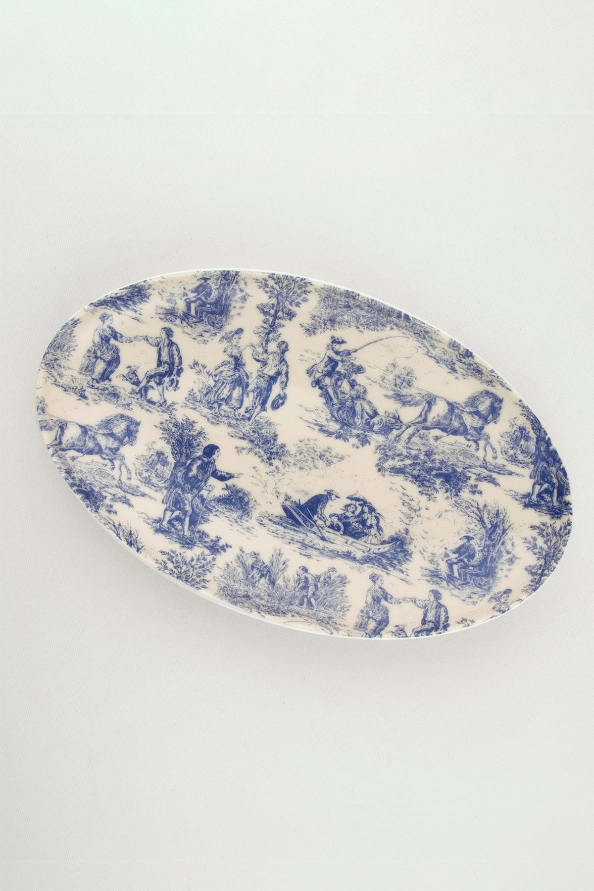 Bursa Porselen Dekor-Blue English Porcelain Boat Plate 2