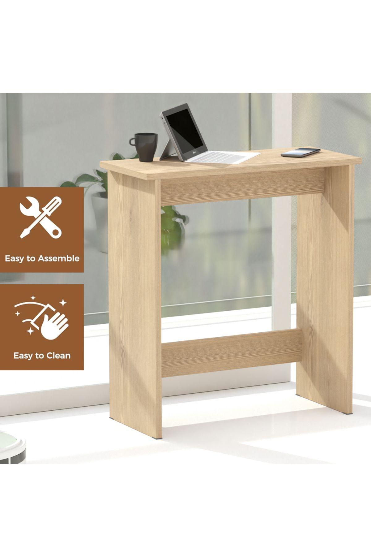 Mahmayi-Study Desk with Foot Rest Support, Executive Desks Ideal for Home and Office - Light Imperia 4