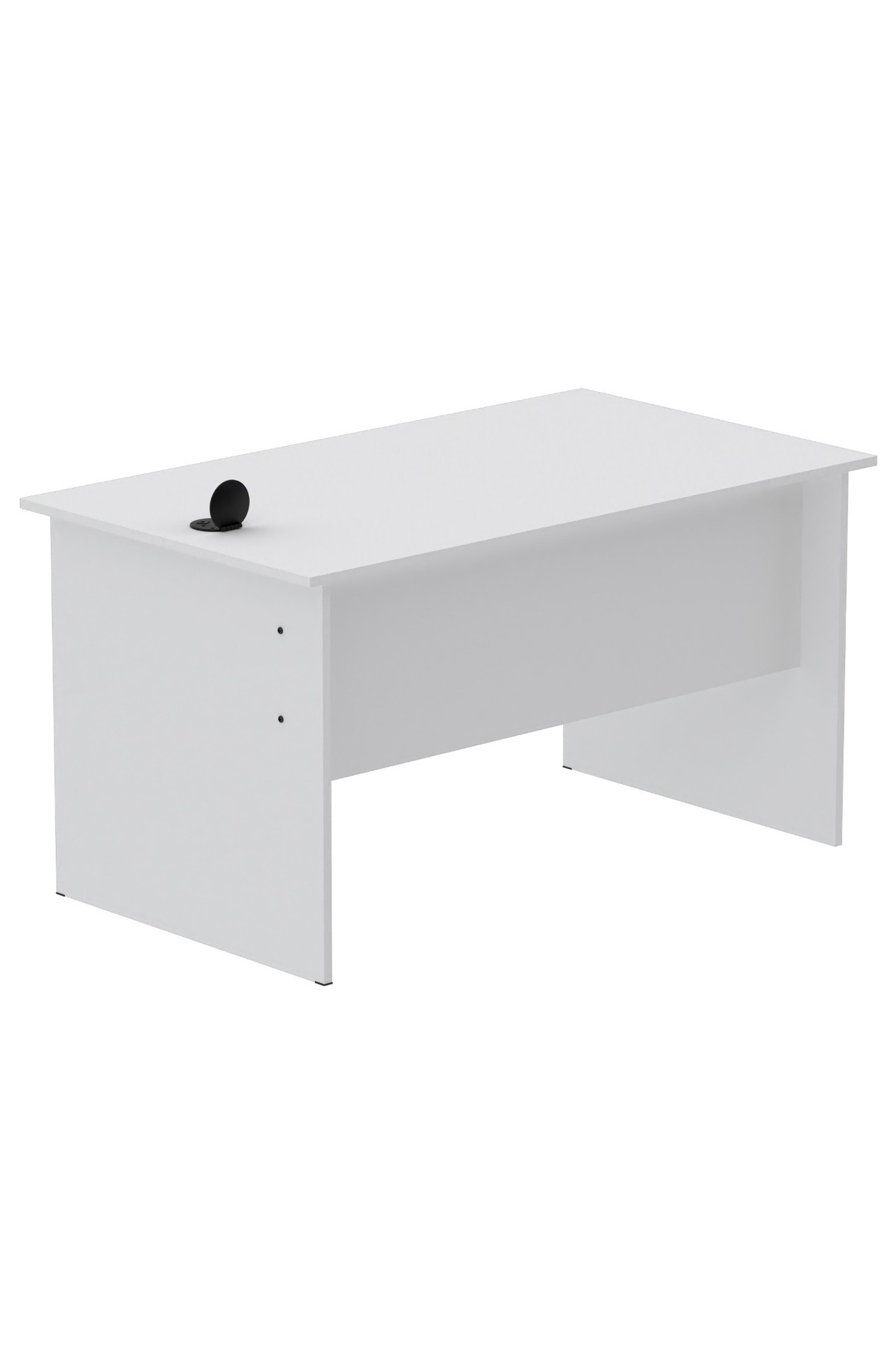 Mahmayi-Modern Writing Study Table With Round Desktop Power Module - White 6