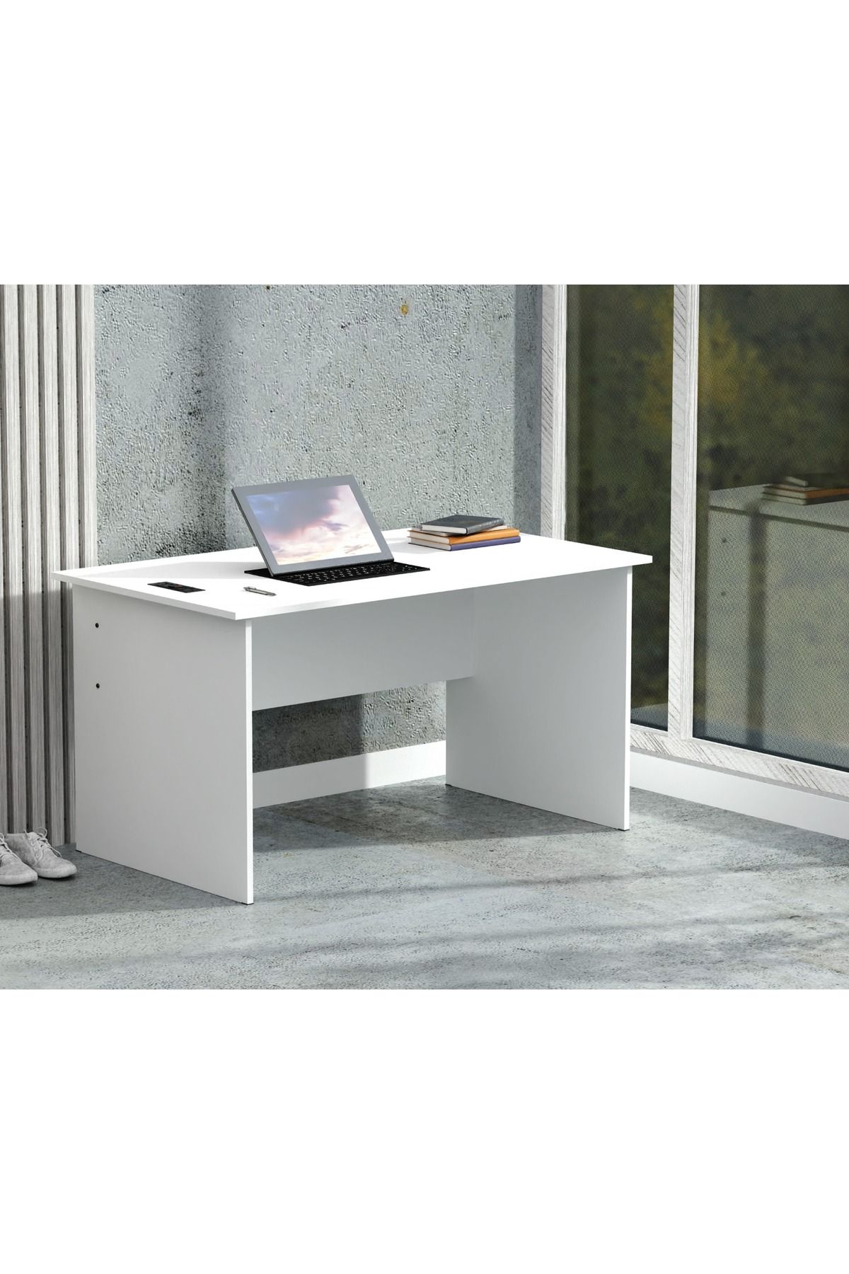 Mahmayi-White MP1-WO-WHT-PM Writing Table with Power Module, Power Strip Desktop Socket Board 4
