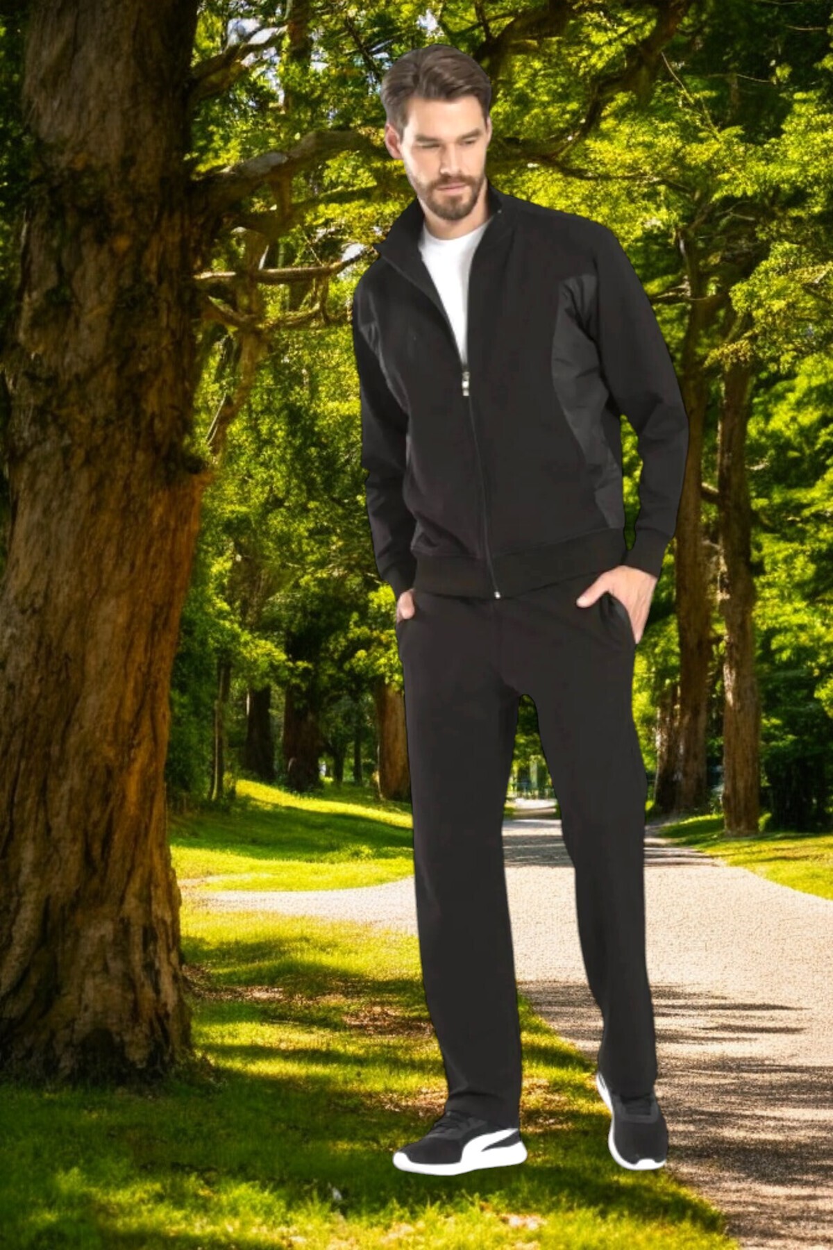 پیر کاردین لباس ورزشی مردانه یقه ایستاده زیپ‌دار با جیب THCLVR.70.P0.C.V.0.R