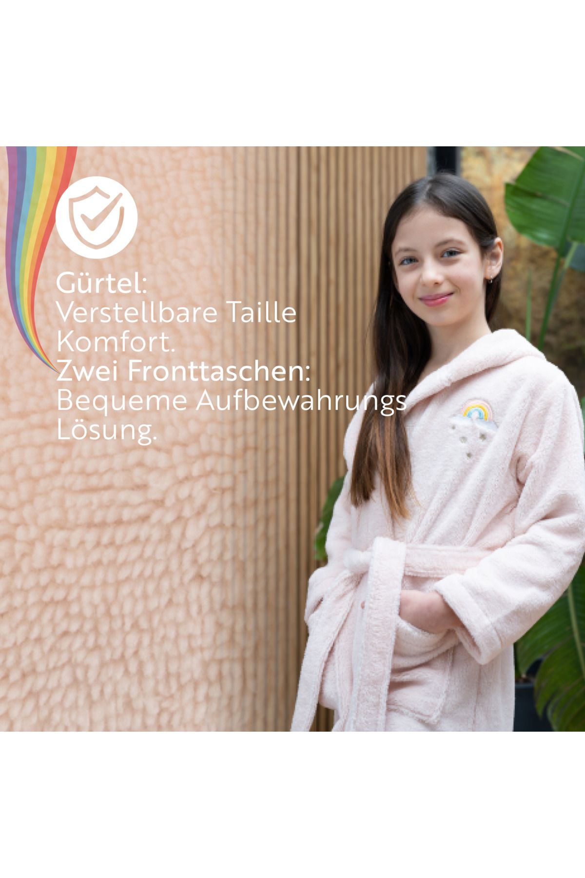 English Home-Bademantel für Kinder, weicher Fleece-Bademantel mit Kapuze für Mädchen und Jungen, Frottee-Bademantel für 4