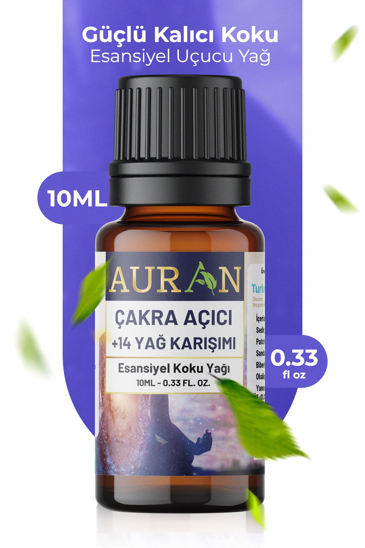 AURAN Çakra Açıcı Esansiyel Uçucu Koku Yağı Difüzör Esansı Buhurdanlık Yağı Aromaterapi Yağı 10ml