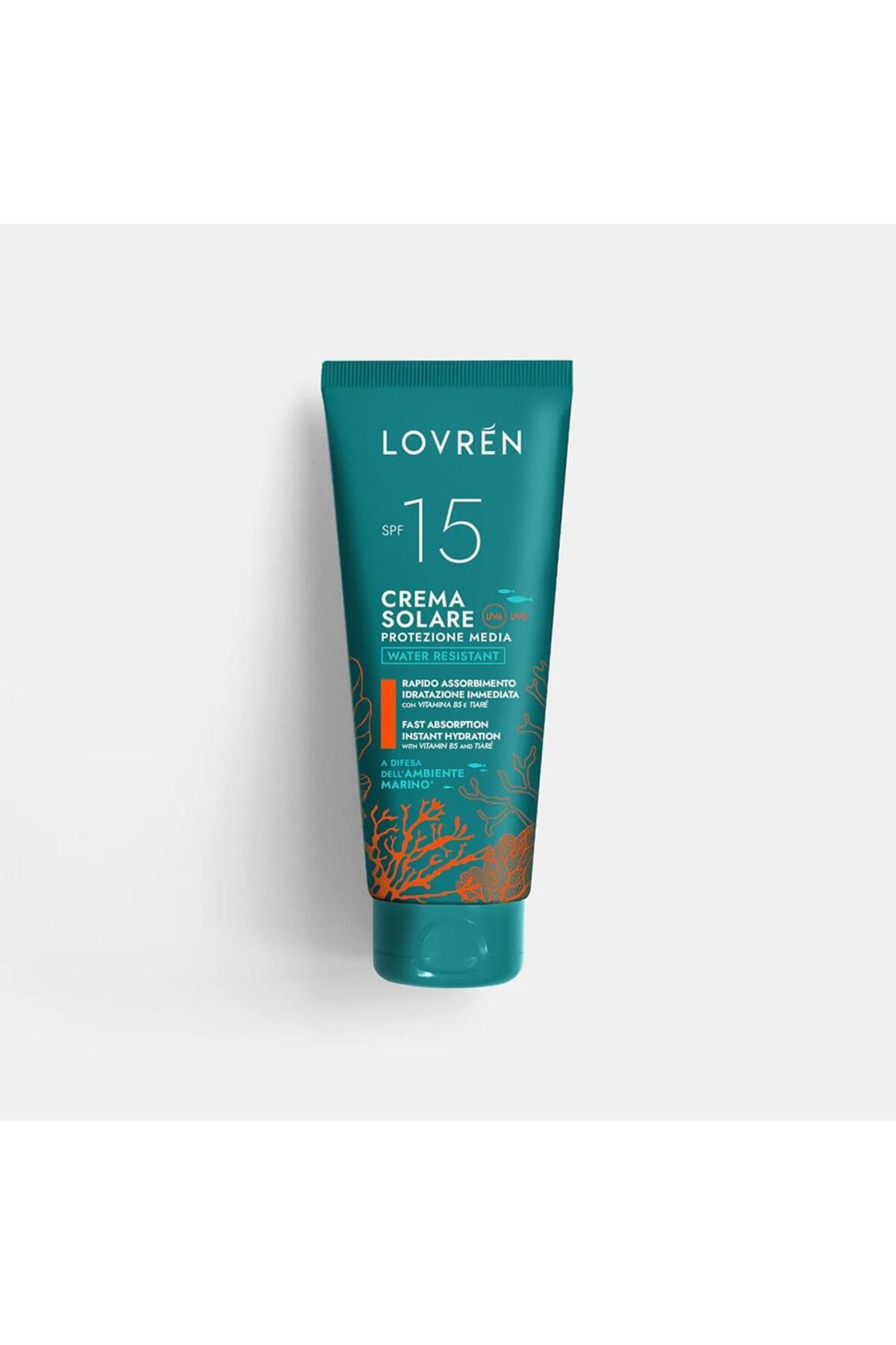 lovren Solaire Sunscreen Medium Protection Face Body SPF15 Yüz ve Vücut Güneş Kremi 100ML