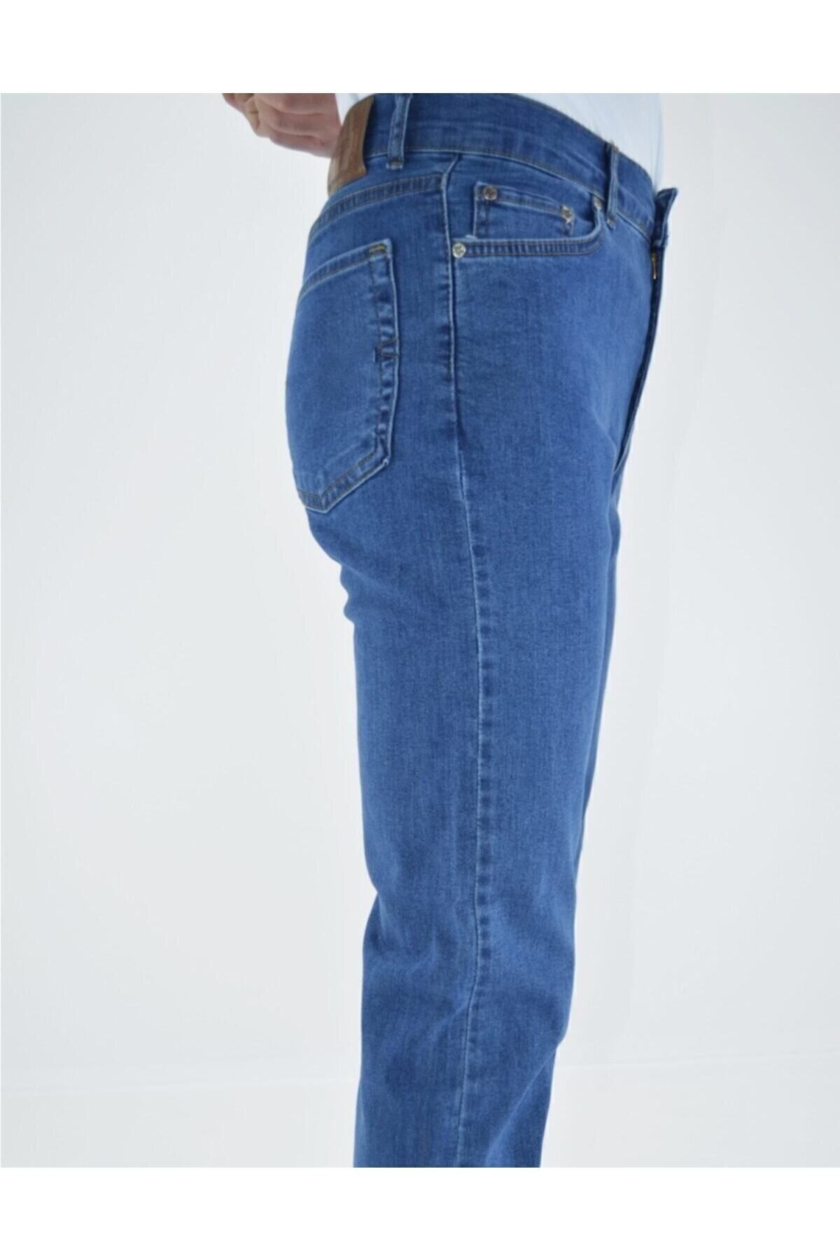 DostumGiyim Siyah Klasik Fit Büyük Beden Bel Normal Paça Erkek Kot Pantolon Likralı Jean görsel 3