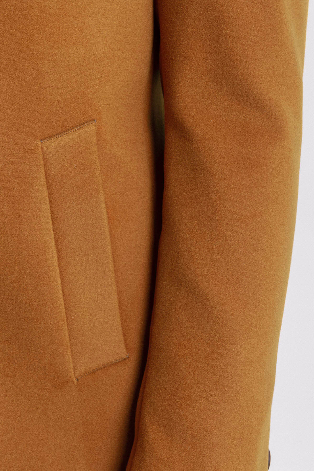 Düz Slim Fit Mono Yaka Klasik Yün Erkek Kaban Kamel - 21208.20K — رنگارنگ — تصویر 4 از 7