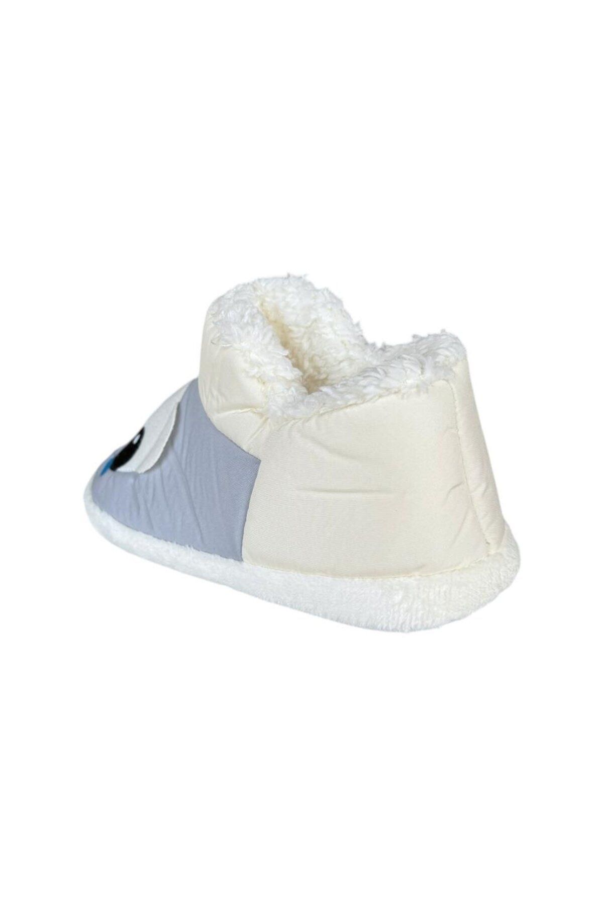 Liger-Grey-White Figured Slippers Home Shoes for Children - Nursery and School Boots 3