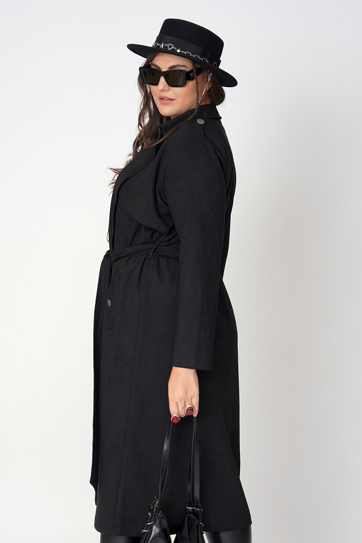 Büyük Moda-Suede Trench Coat 6