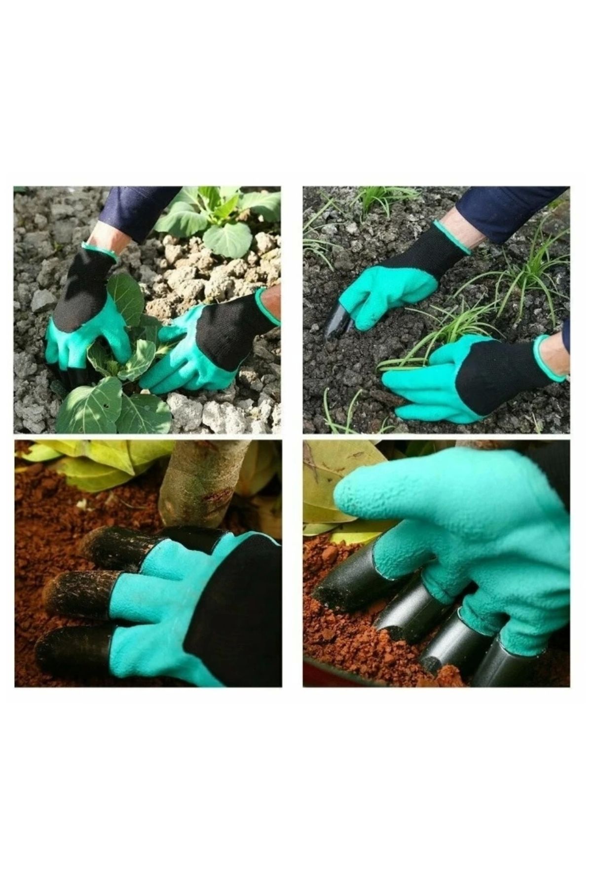 Go İthalat Garden Genie Gloves Toprak Kazma Bahçe Eldiveni (4462)