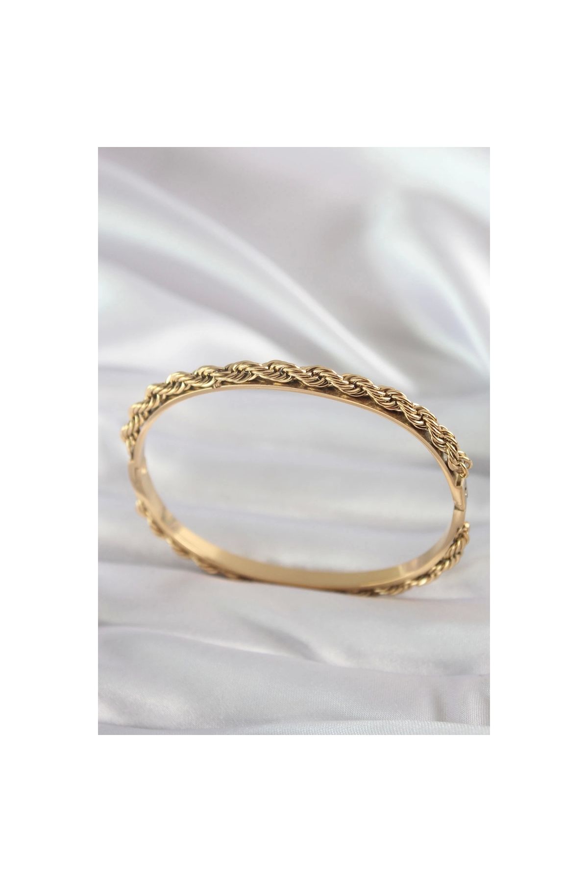 Narnuga 316L Çelik Gold Renk Burgu Zincir Model Kadın Kelepçe - TJ-BB5904