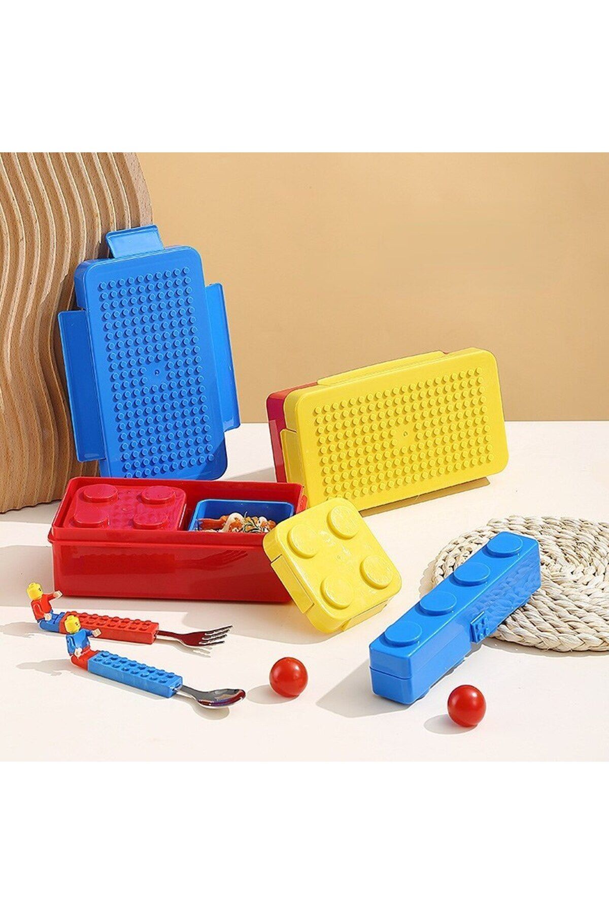 Choice-Lunch Box Diy Building Block Lunch Box Modular Building Blocks For Children Student Building Block B 2