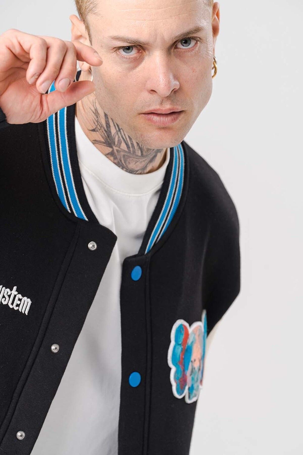 go gang own-Kaws Patch Detailed College Jacket 3