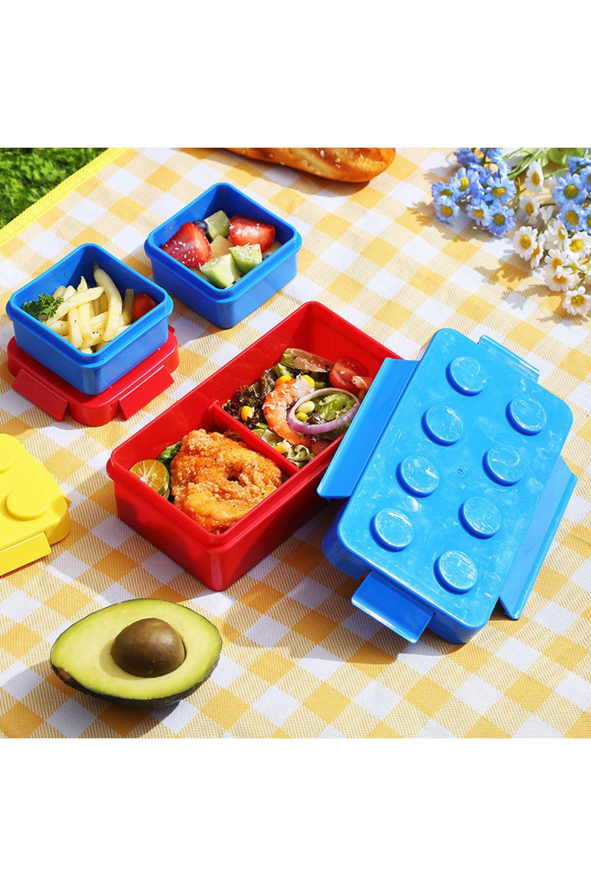 Choice-Lunch Box Diy Building Block Lunch Box Modular Building Blocks For Children Student Building Block B 3