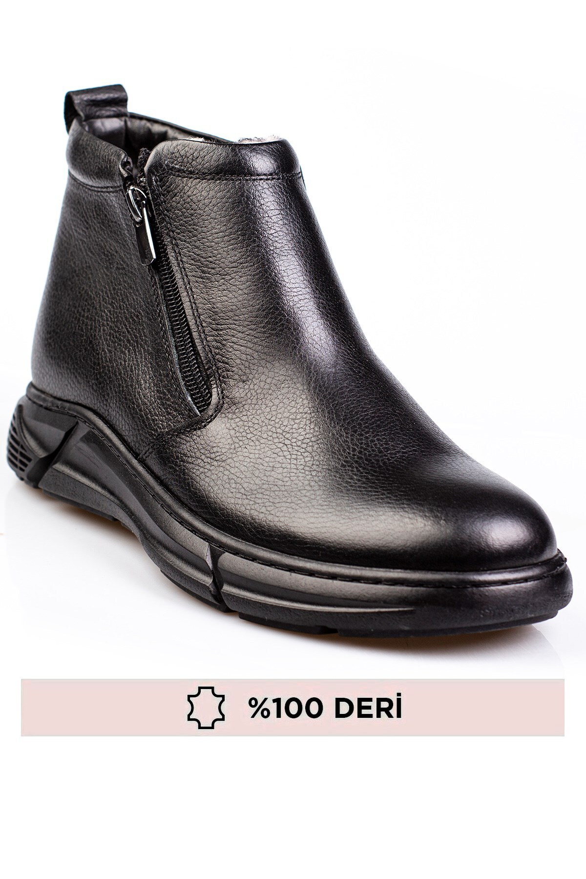 maximoda Hakiki Deri, Fermuarlı, Duble Yumuşak Deri, Su Ve Soğuk Geçirmez, Bağcıksız Erkek Bot