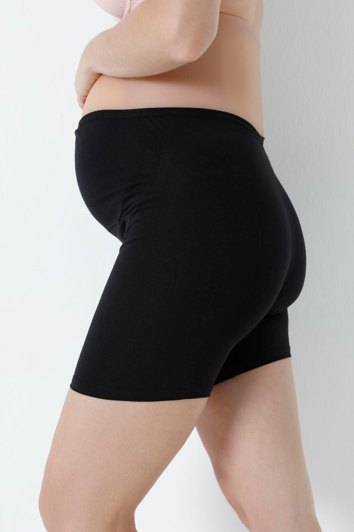 Arma Yıldız-Black Cotton Lycra Maternity Boxer Shorts 5