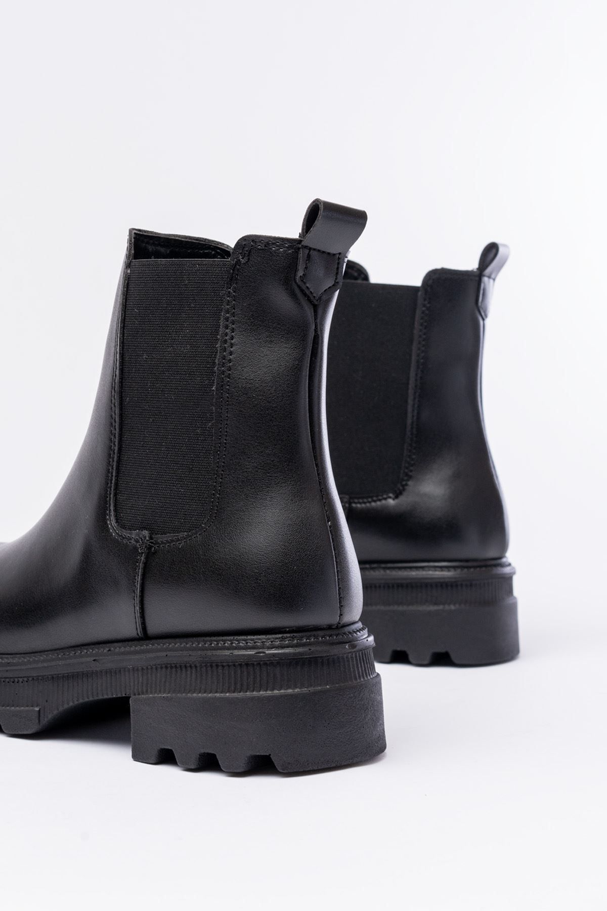 İNFON-İnfon 745-2137 Black Thick Sole Elastic Daily Women's Boots 5