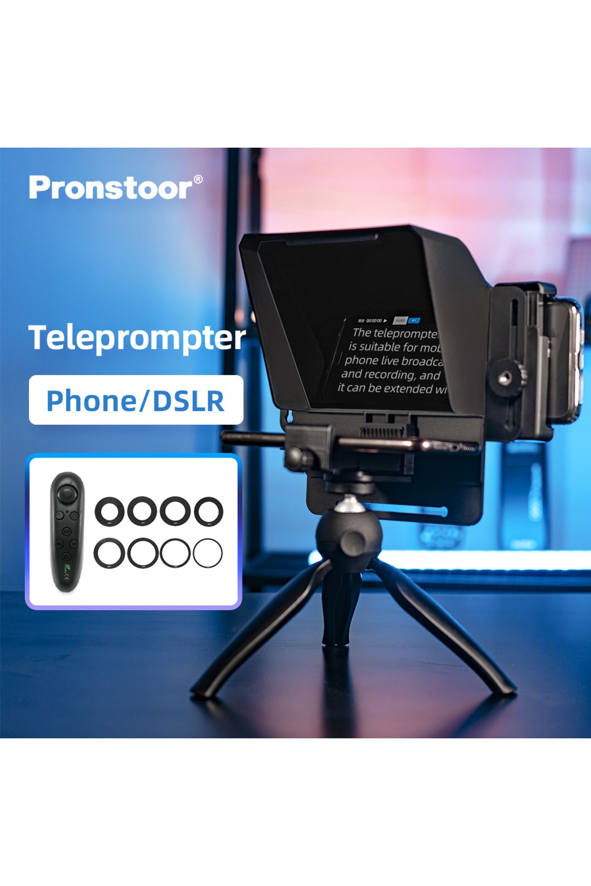 AMBITFUL-Phone and DSLR Recording Mini Teleprompter Portable Inscriber Mobile Teleprompter Artifact Video ... 2