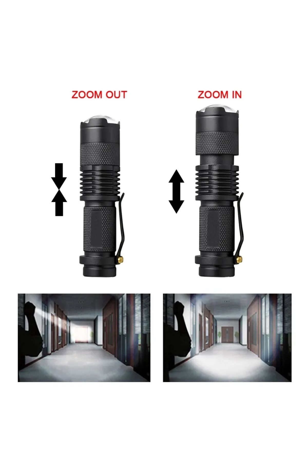 ATcomm-Ultra Bright Portable LED Flashlight 18650 14500 L2 T6 Q5 Lantern Adjustable Focus Torch for Outd... 7