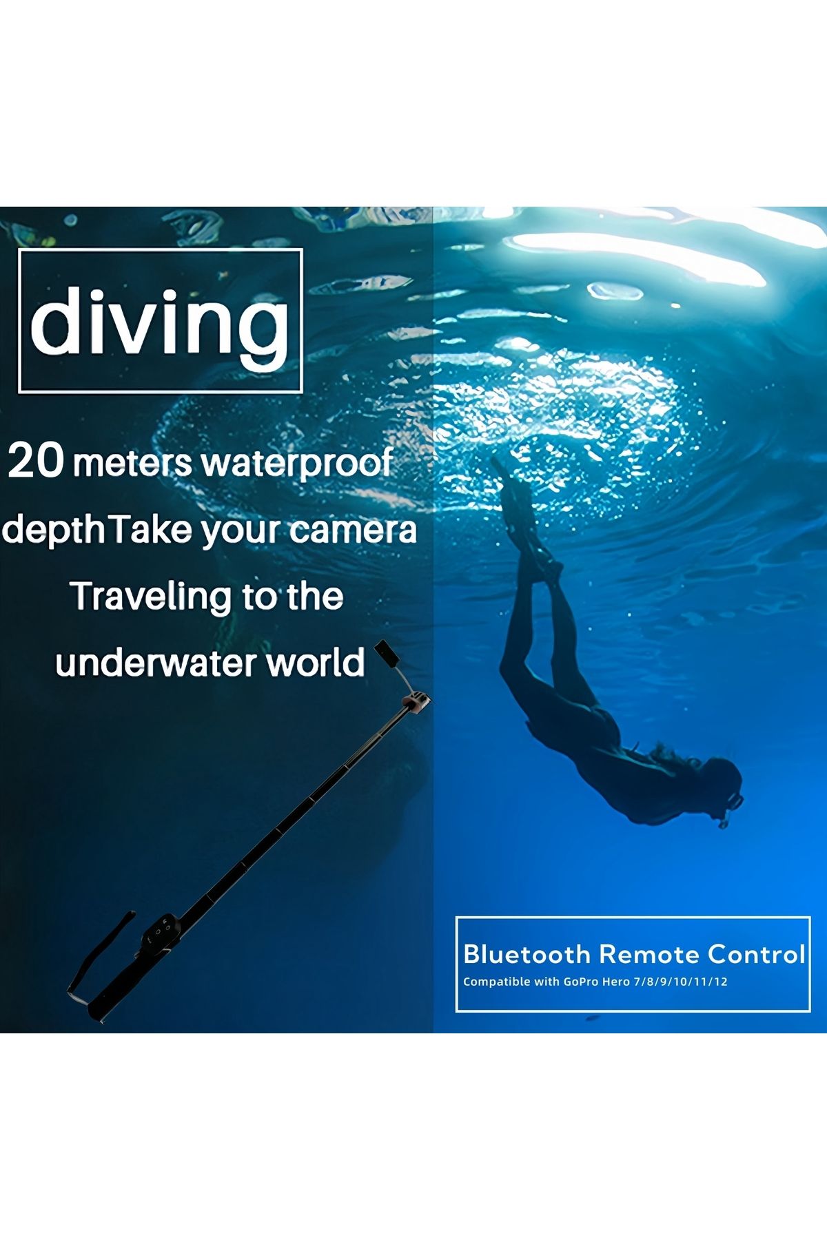 Choice-Tayogo Bluetooth Remote Control Underwater Diving Selfie Stick - Capture Underwater Moments with ... 5