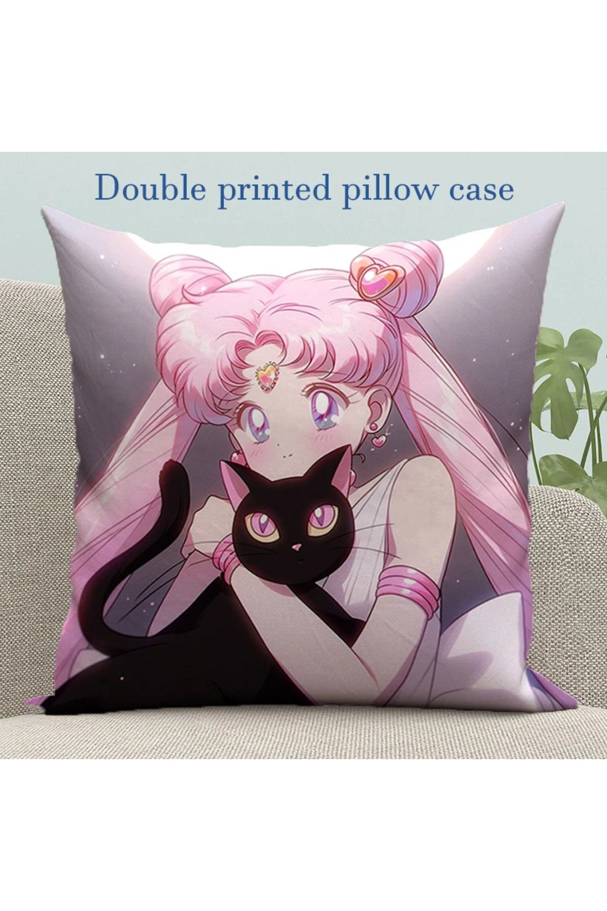 Laumango-Pillowcase Pink Sailor Moon Anime Pillow Cover Decorative Cushion Covers for Bed Pillows Fall Dec... 2