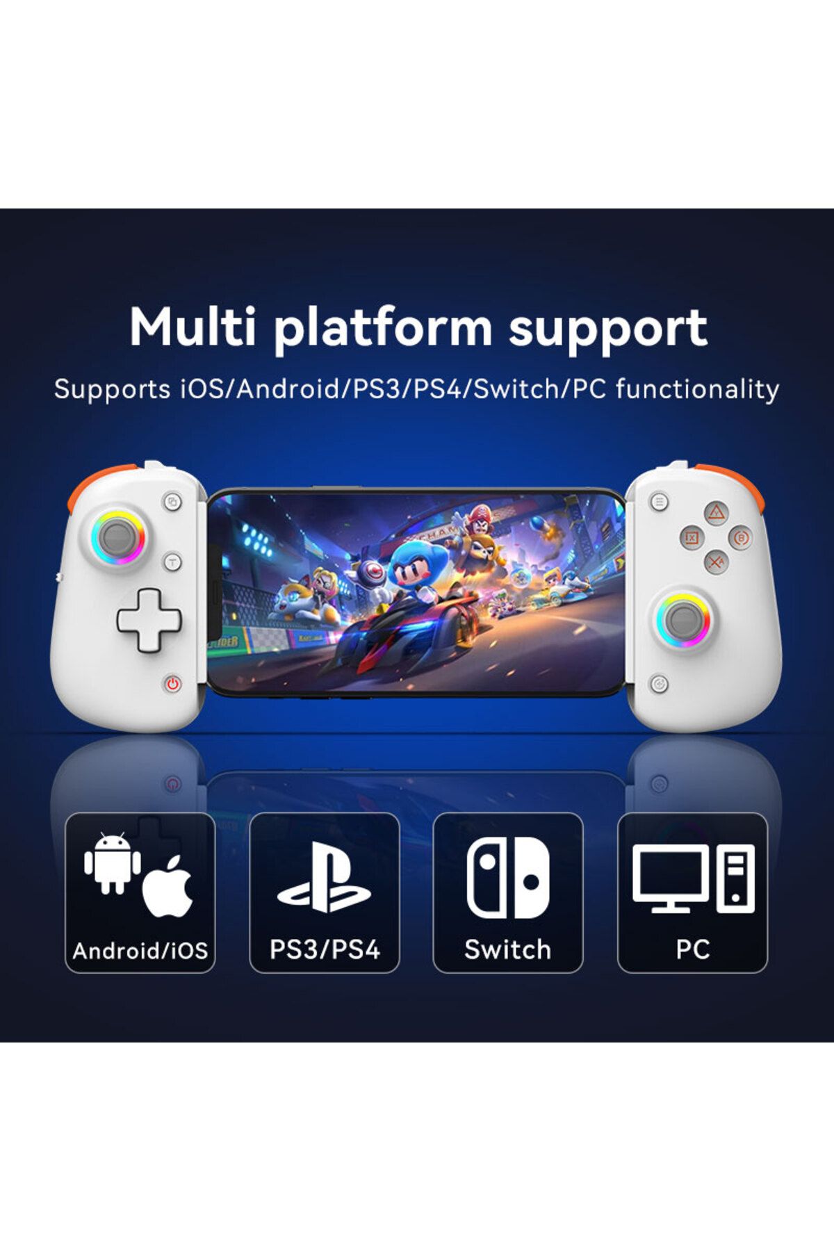 Choice-D8 por Gaming Dual Hall Flexible RGB Controller Streaming Gamepad for Tablet Android PS4 Switch P... 2