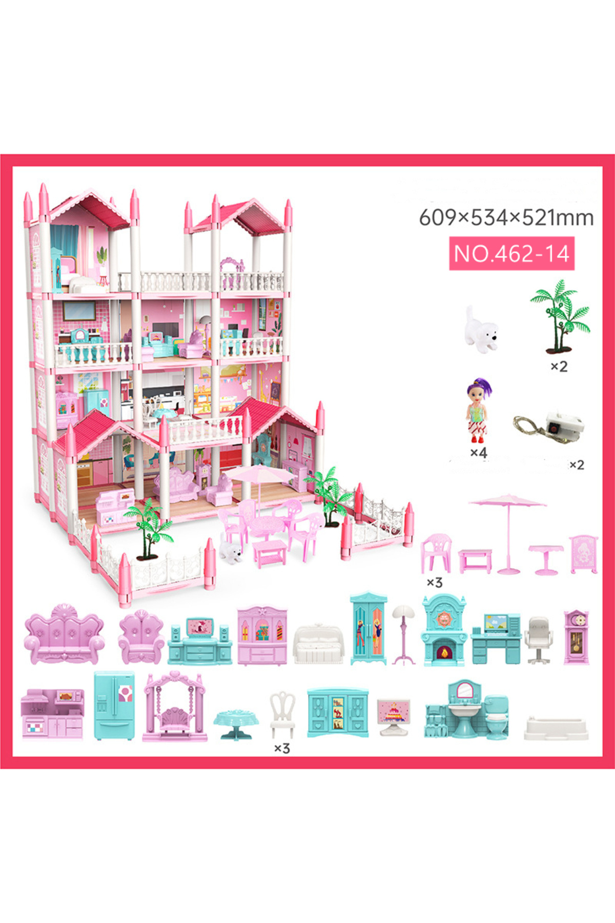 Choice Dream Princess Castle Villa Assembly 3D DIY Doll House Set Toys