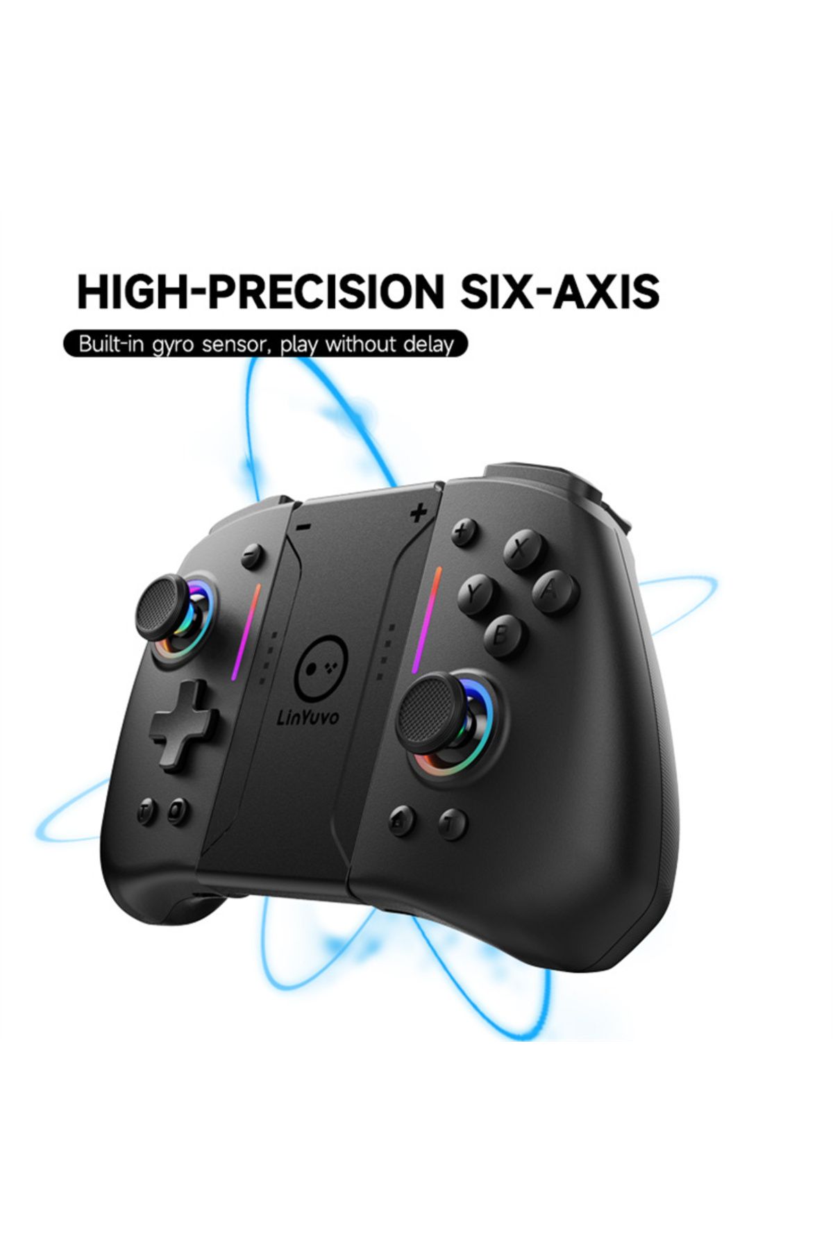 POWKIDDY-LinYuvo KS42 Meteor Light Wireless Joy-pad with 8 Color RGB Lights for Switch/Lite/OLED, with Pro... 3