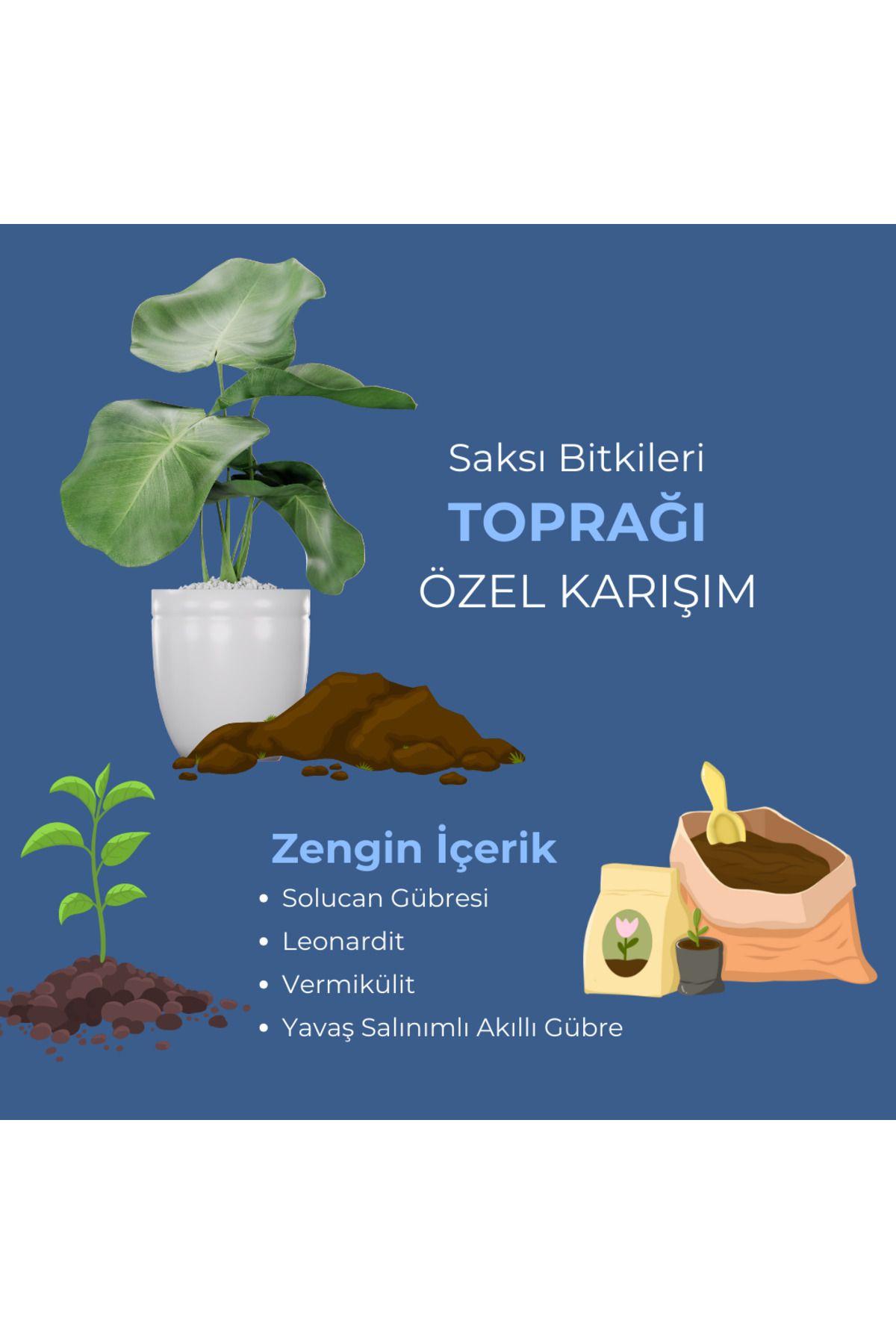 embitki Bitki Toprağı-Zengin İçerik-Özel Karışım-5L