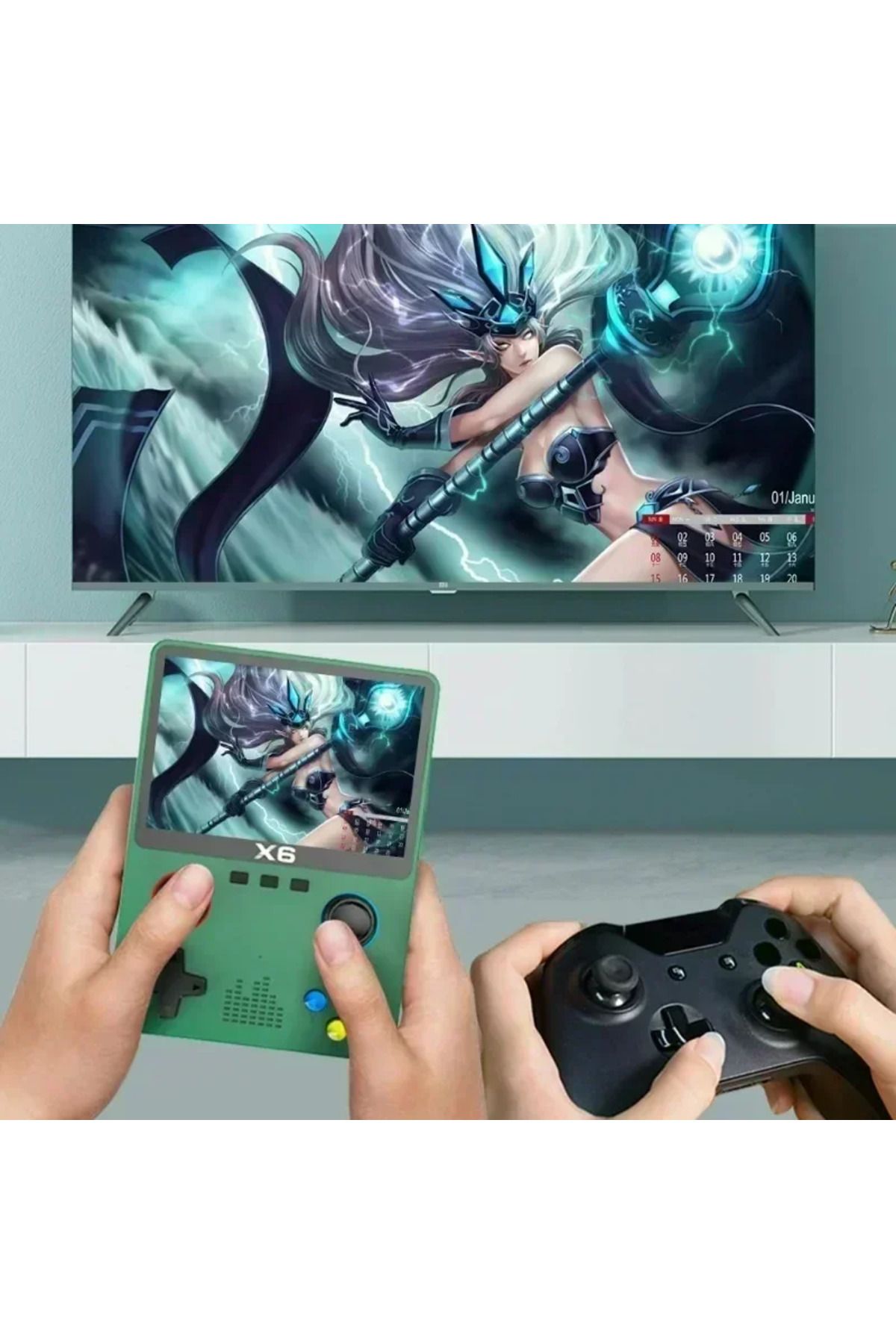 Choice-وحدة تحكم ألعاب X6 مع عصا تحكم مزدوجة و 11 محاكيًا لـ GBA وحدة تحكم ألعاب فيديو محمولة باليد ... 3