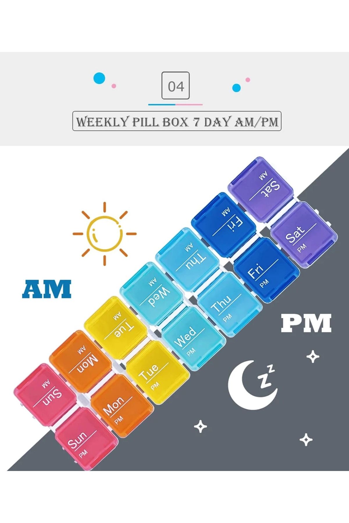Choice-Weekly Pill Organizer 2 Times A Day with Timer Reminder Alarm Am Pm Daily Travel Pill Case 7 Day ... 6