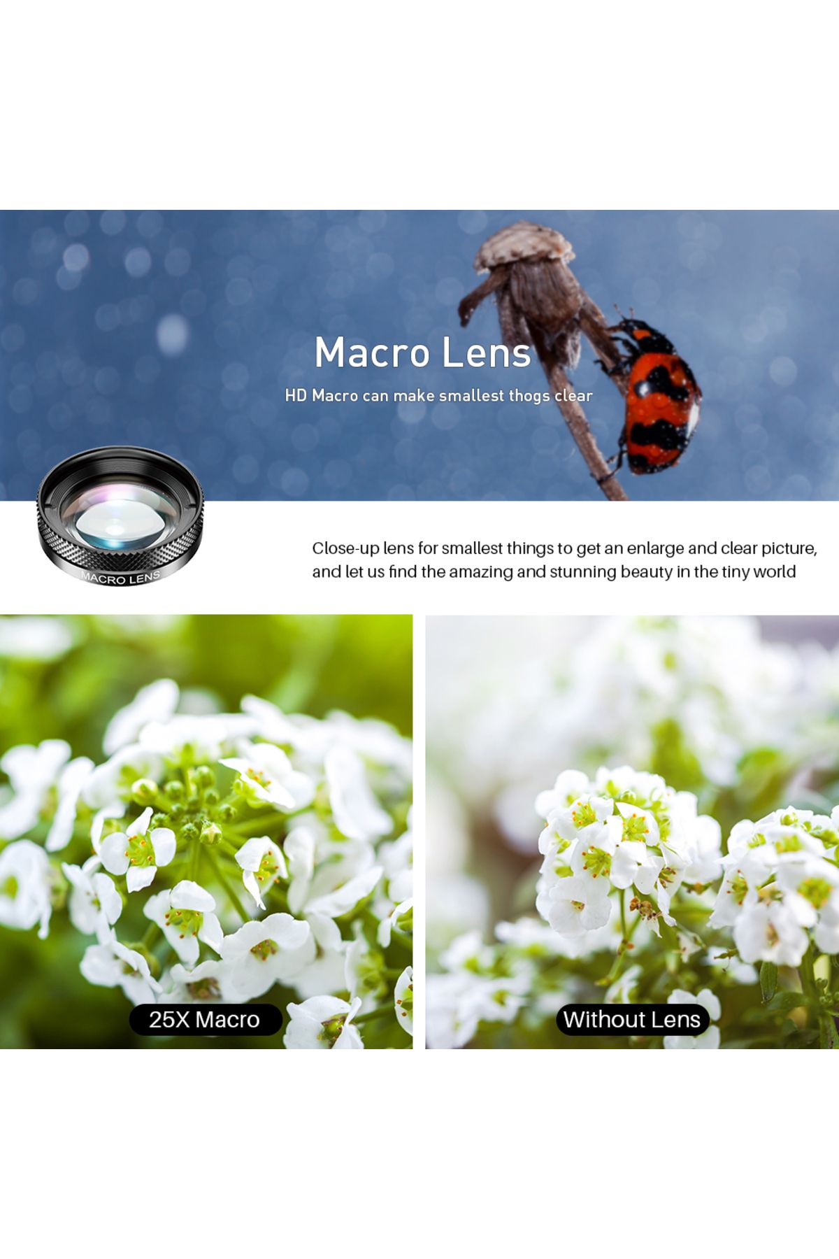 APEXEL-Universal 6 in 1 Phone Camera Lens Kit Fish Eye Lens Wide Angle macro Lens CPL/StarND32 Fi... 4
