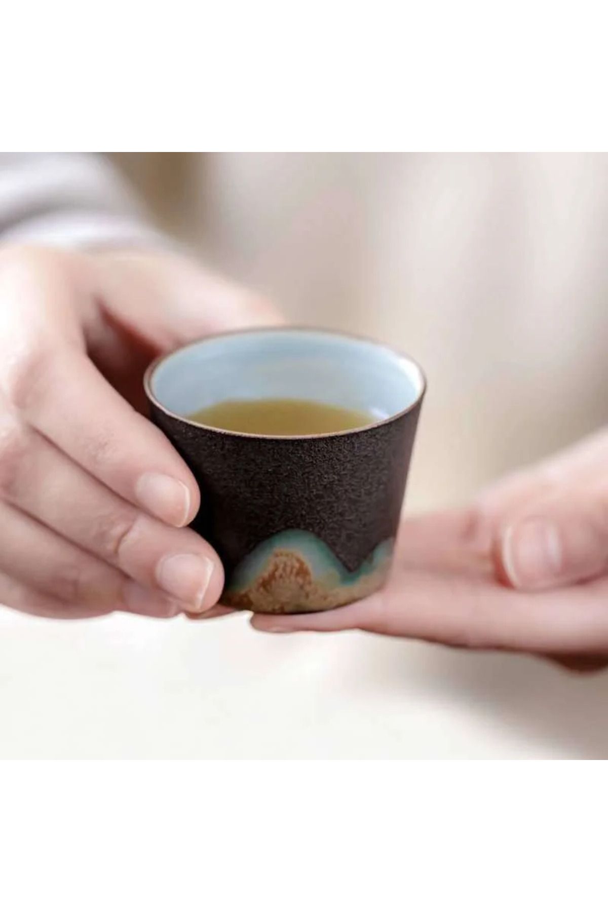 Choice-50ml/55ml Hand drawn mountain shape teacup Retro Ceramic Tea cup Kung Fu Tea Set Coffee Cup Small... 5