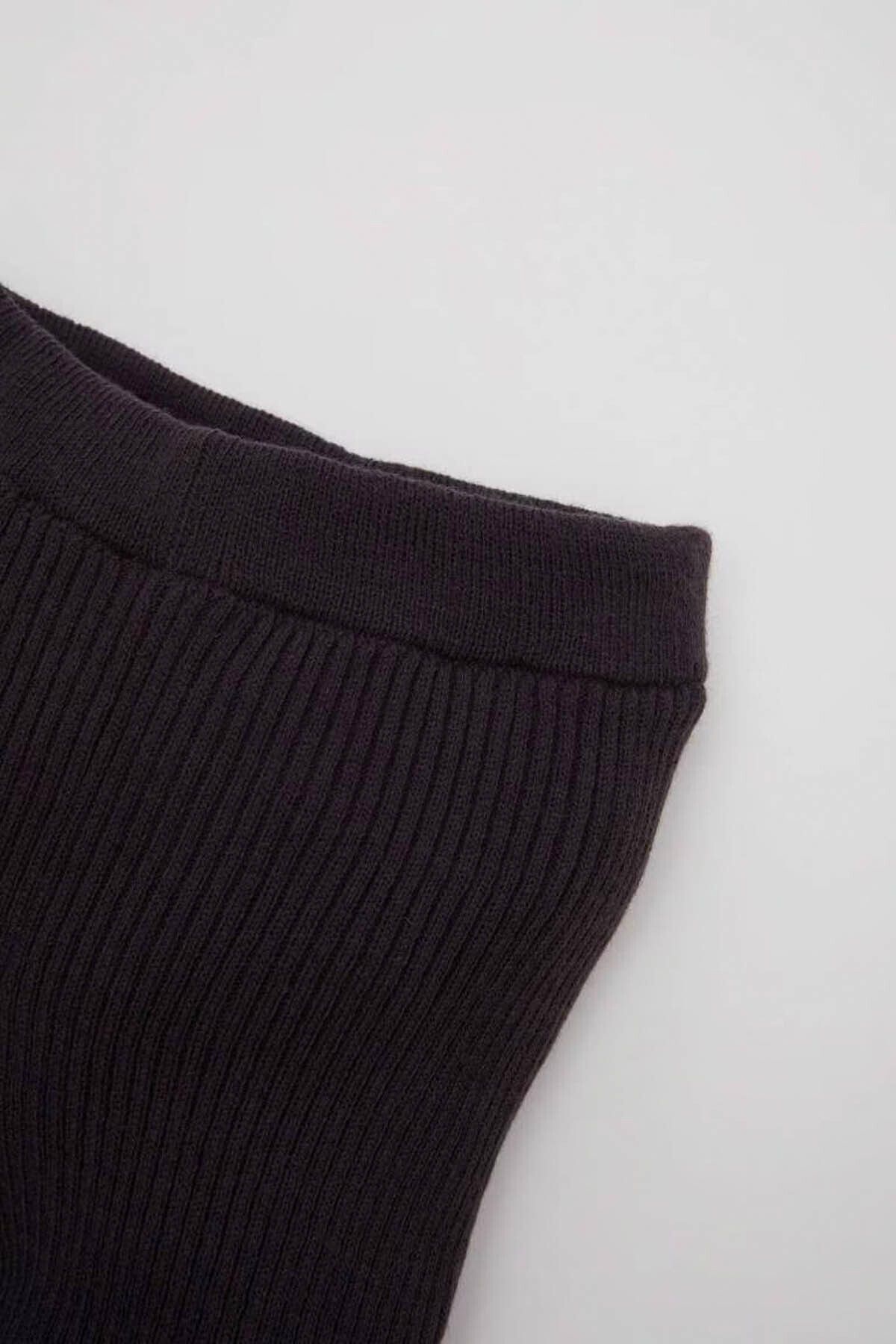 DeFacto Dziewczęce Legginsy Spaghetti Z Prążkowanej Elastycznej Talii - C8442a524wn Kobieta - 6-9 miesięcy