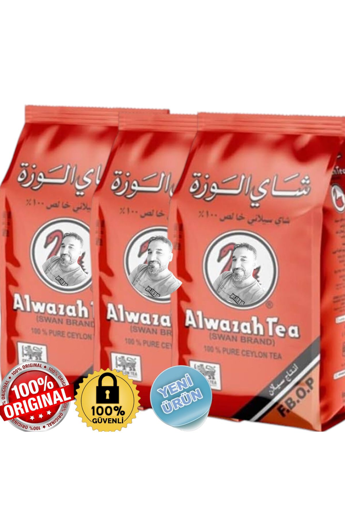 ALWAZAH TEA 3 ADET ALWAZAH TEA ÇAY Swan Brand Pure Ceylon Tea 400 gr