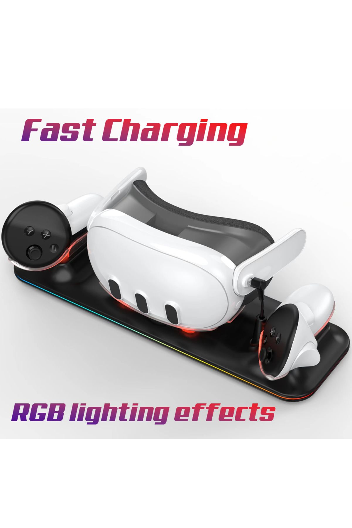 Choice-Wireless Charging Dock for Meta Quest 3,RGB Oculus VR Accessories Charger Station Controller Batt... 2