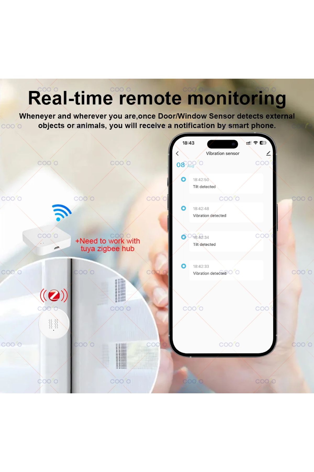 Choice-Tuya Smart Zigbee Vibration Sensor Detection Tilt XYZ Axis Sensor Shock Alarm Record App Notifica... 6