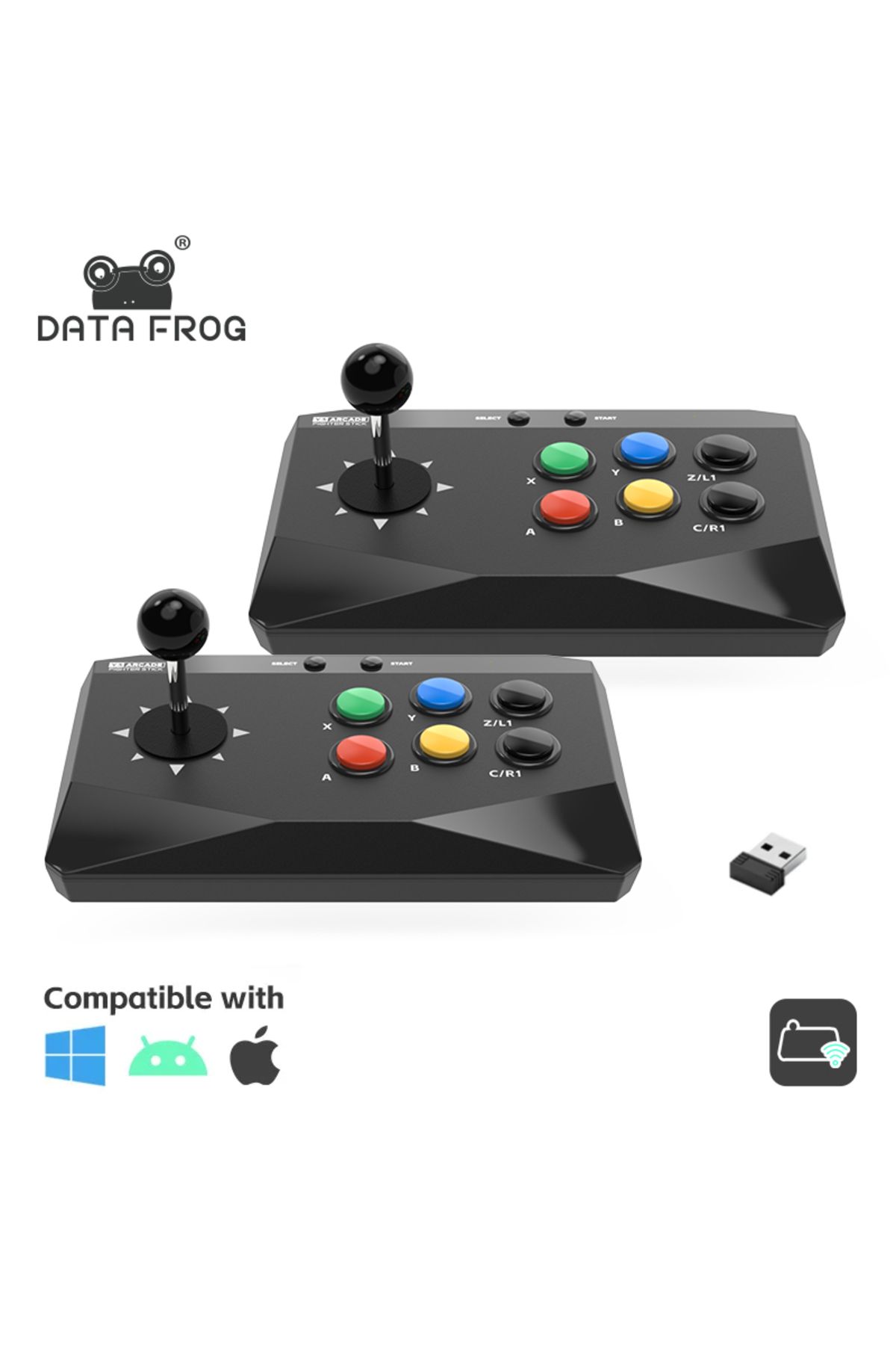 Choice-Data Frog Game Arcade Keyboard Wireless Controller for Street Fighter Retro Video Game Consoles C... 2