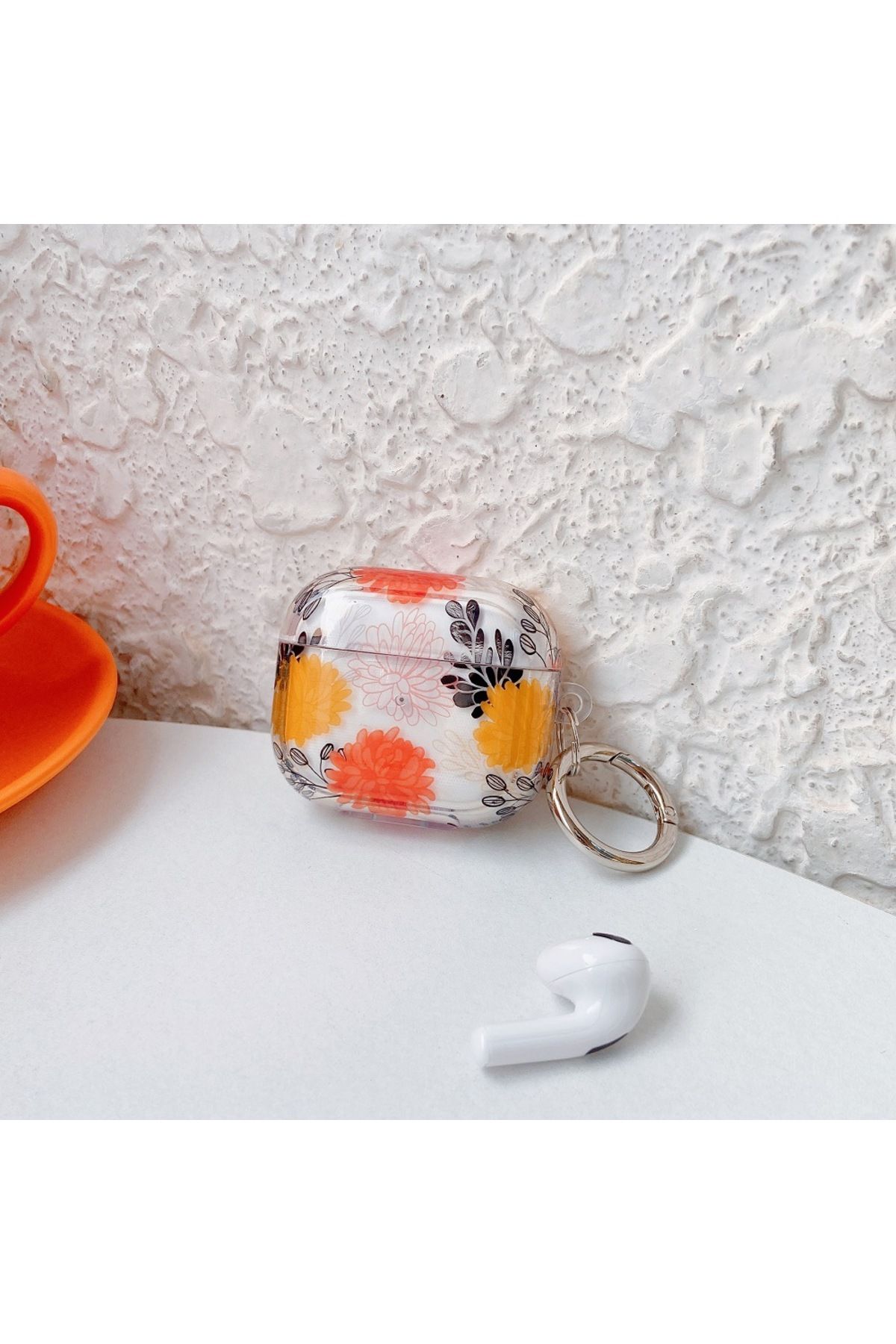 Choice-INS Korean Cute Orange Flowers Headset Case For Airpods 1 2 3 Headphone Cover Bracelet For Airpod... 6