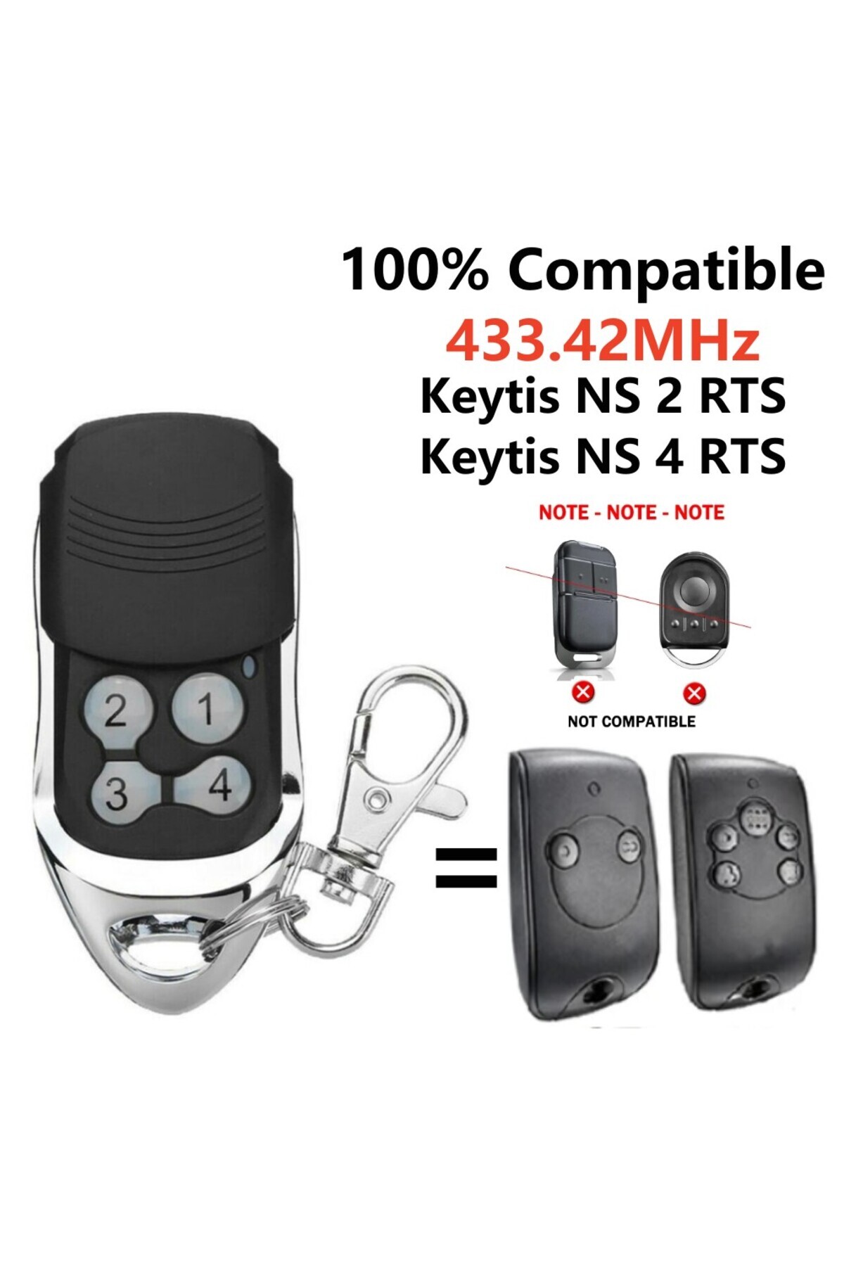 KUANGZIPENG-Garage Door Remote Control Comaptible With KEYGO 4 NS2 NS4 RTS 433,42MHz 3