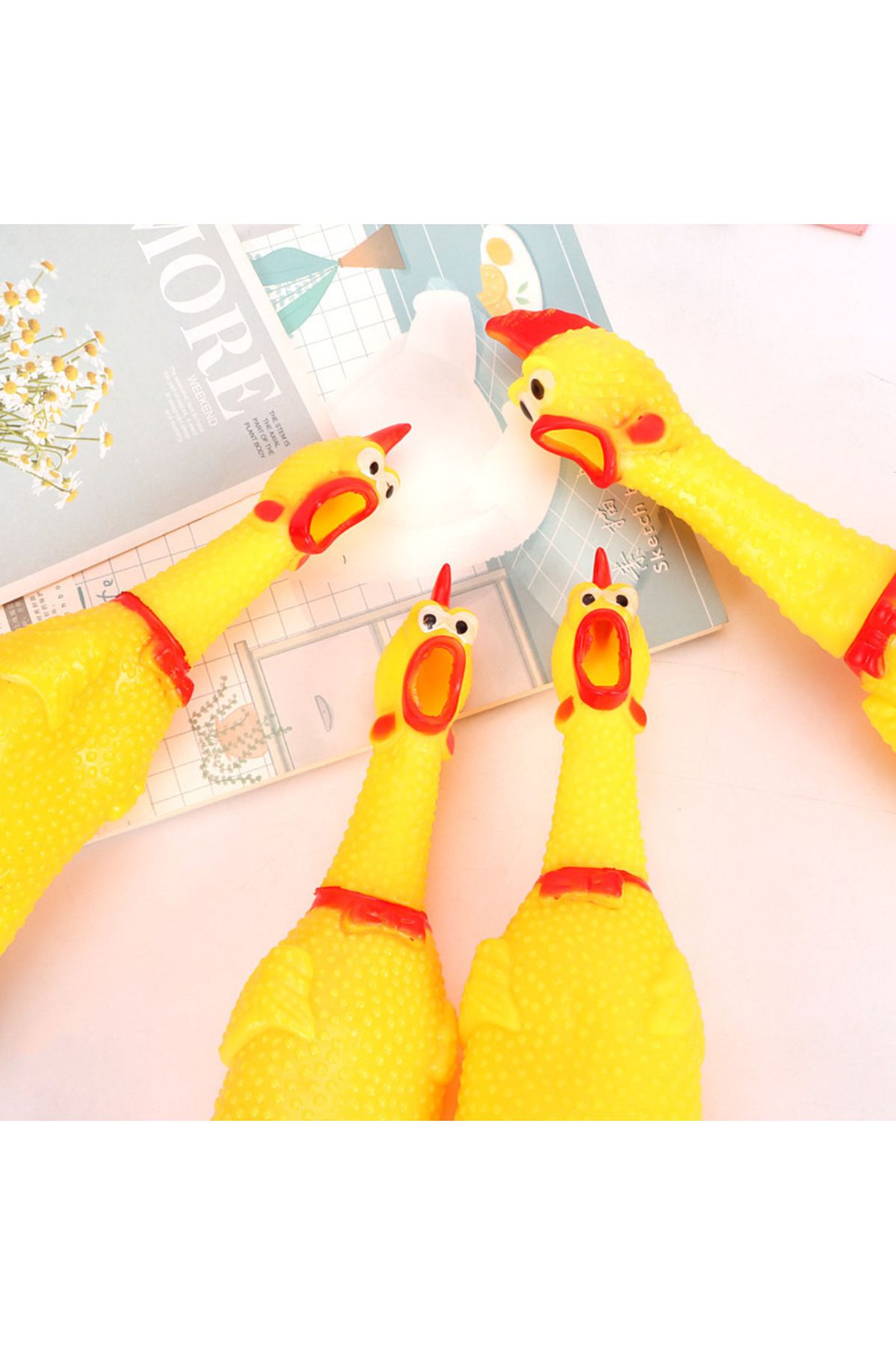 Choice-Yellow Screaming Chicken Dog Toys Novelty and Durable Chew Toy Sound Squeeze Screaming Toy 5